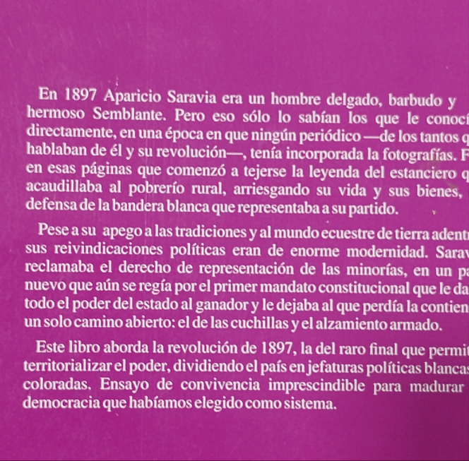 Aire libre y carne gorda. Aparicio Saravia 1897 - Ana Ribeiro
