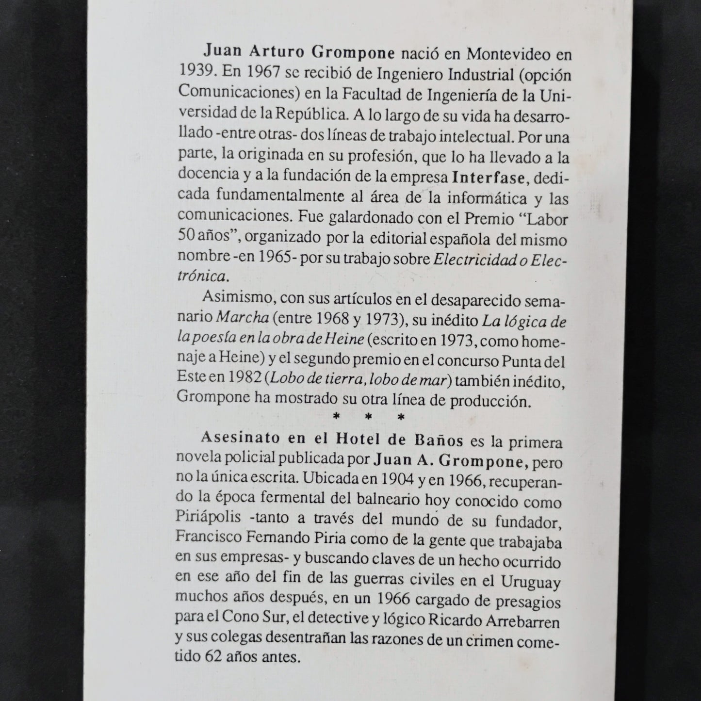 Asesinato en el Hotel de Baños - Juan A. Grompone