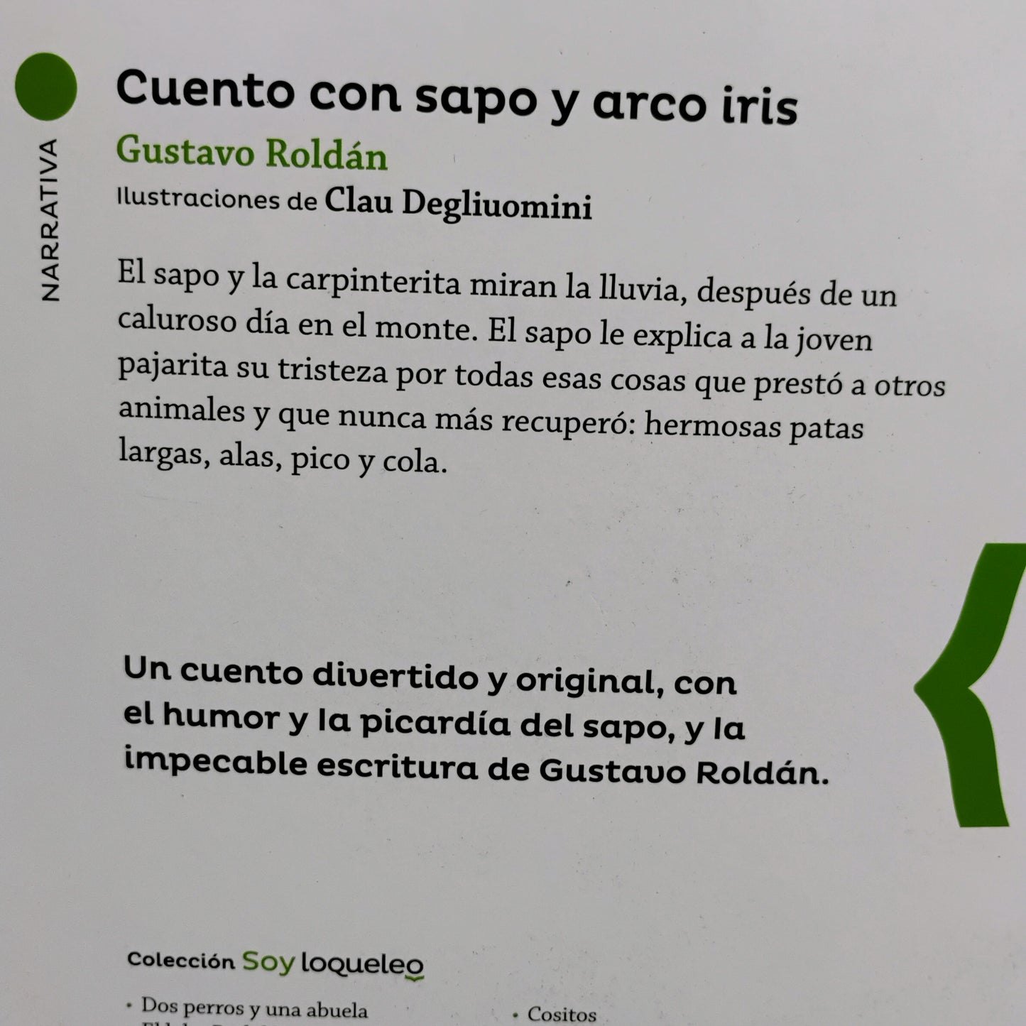 Cuento con sapo y arcoiris - Gustavo Roldán
