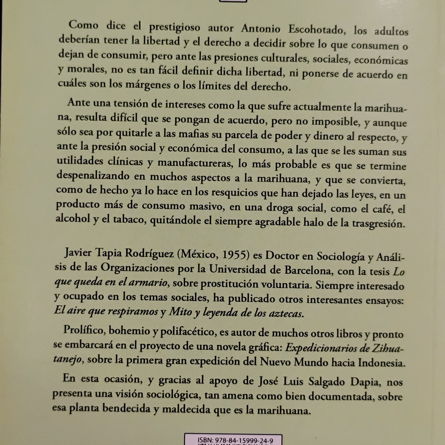 Manual de cultivo, uso y propiedades de la marihuana - Javier Tapia Rodríguez