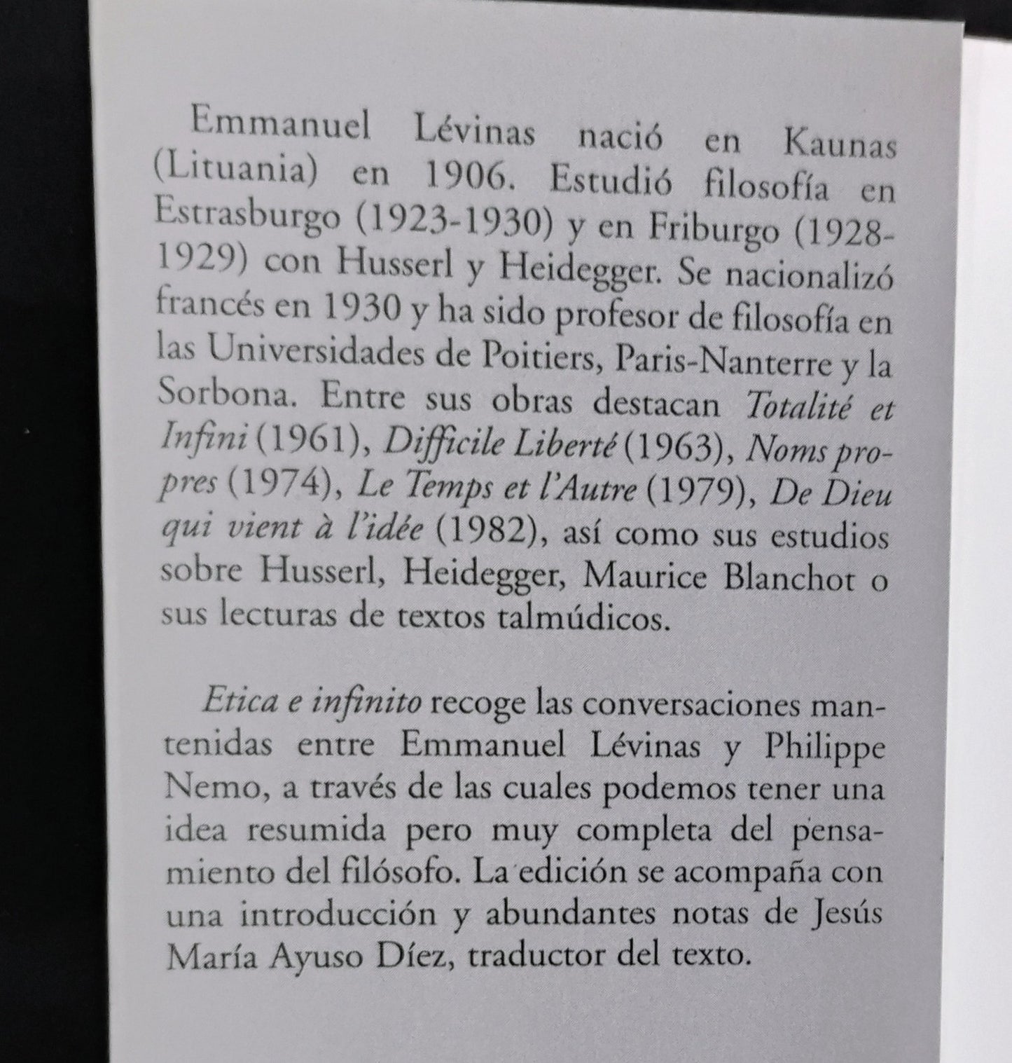 Ética e infinito - Emmanuel Lévinas