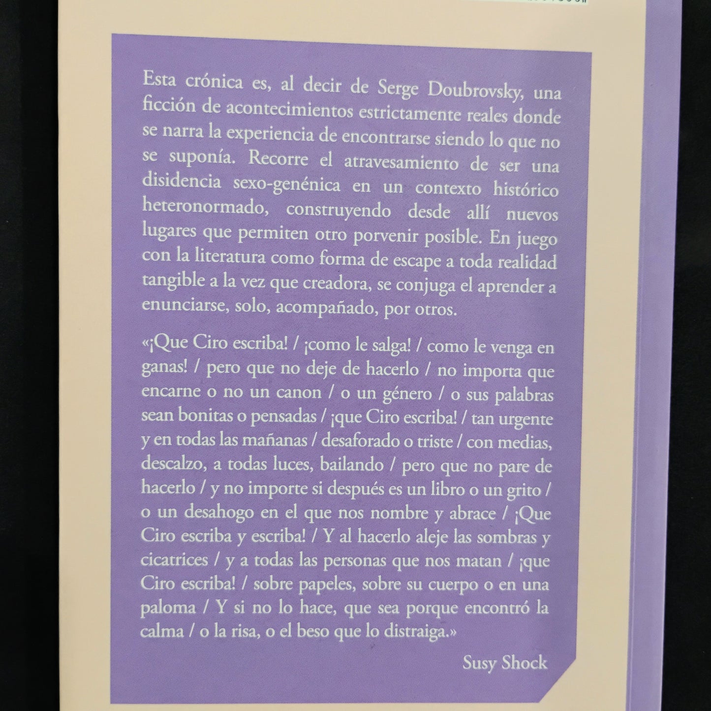 FRAGMENTADO. Crónica de un Trava anunciado - Ciro Benjamín