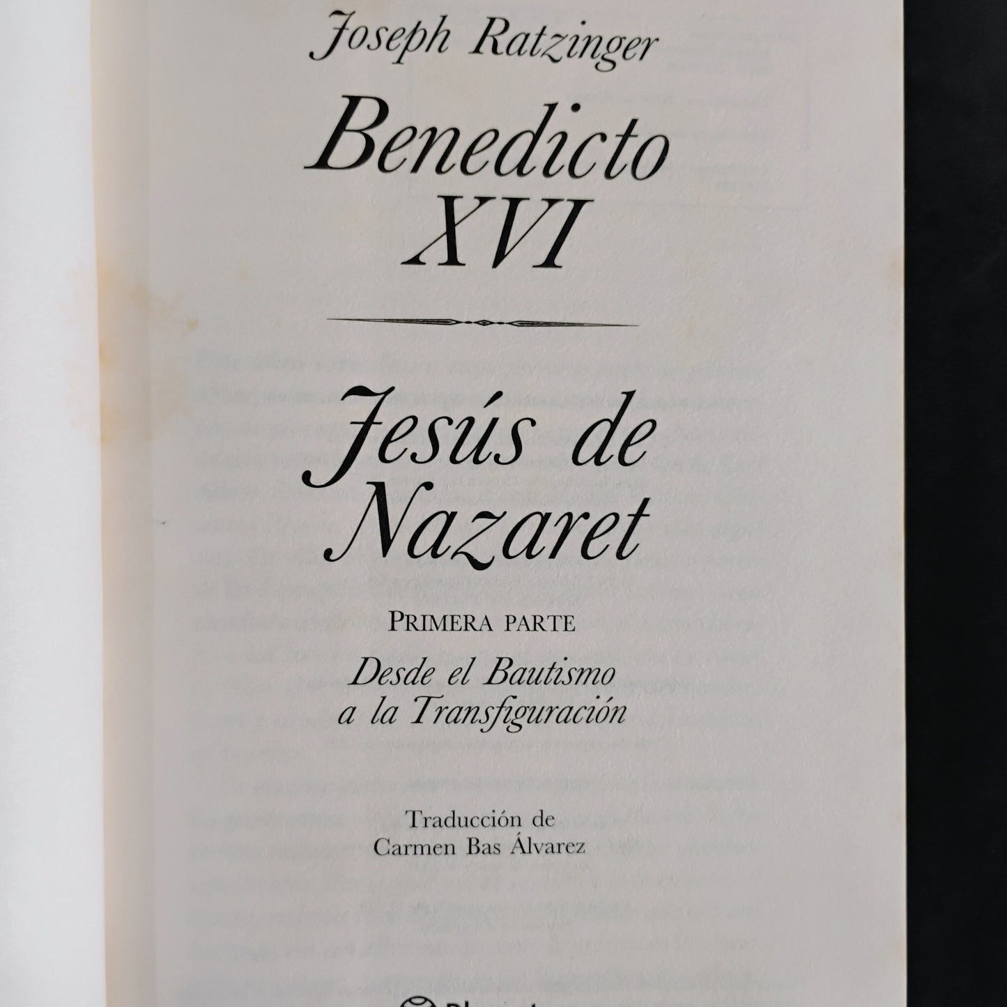 Jesús de Nazareth (1)- Joseph Ratzinger (Benedicto XVI)