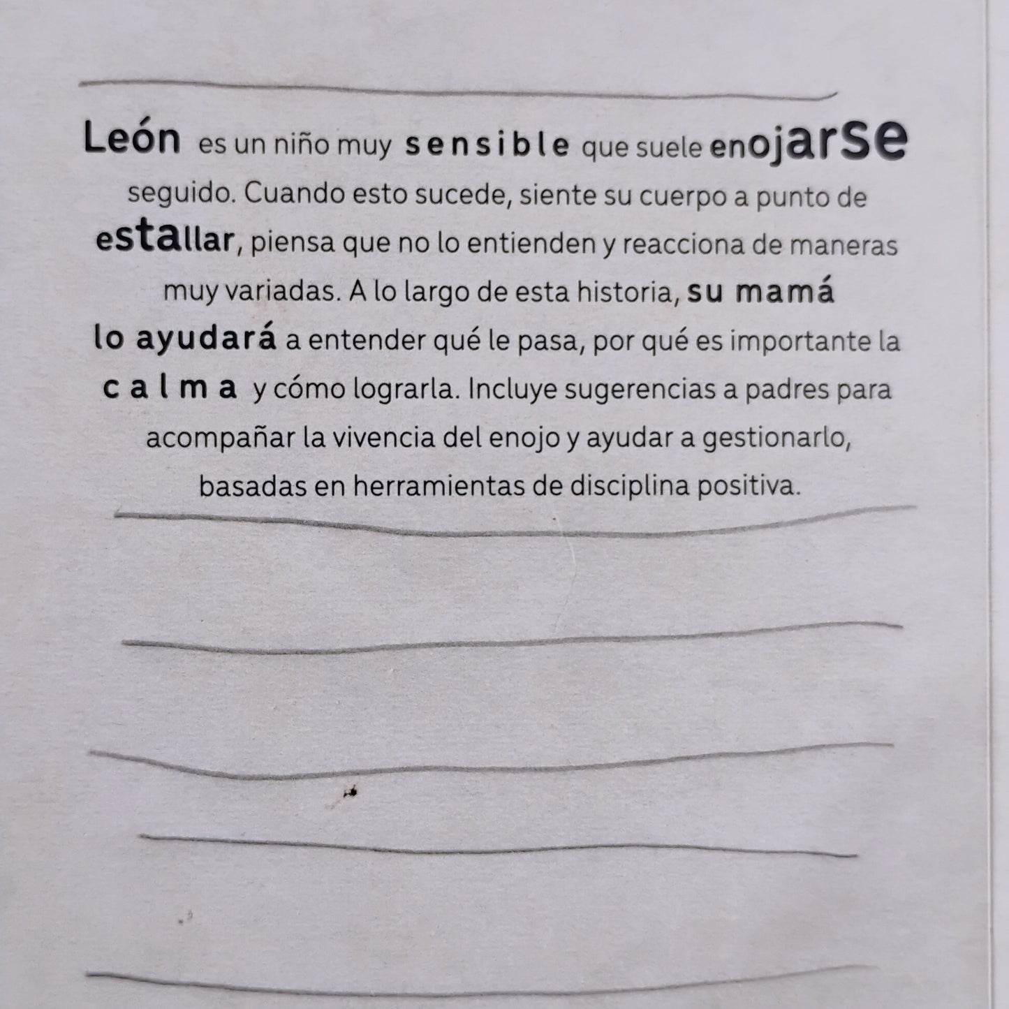 La calma de León - Victoria Conte. ilustraciones de Polly Boyle.