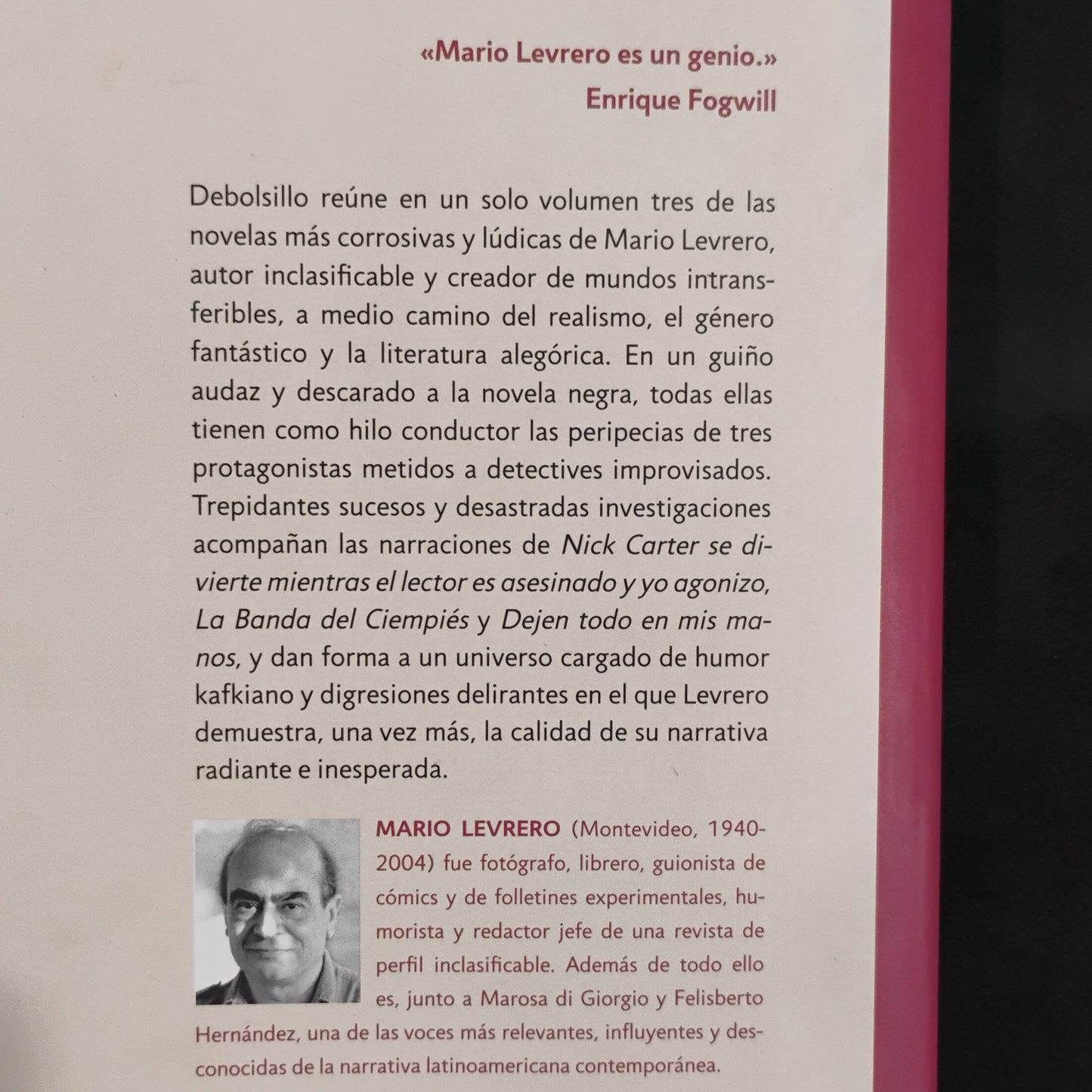 Nick Carter se divierte mientras el lector es asesinado y yo agonizo y otras novelas - Mario Levrero