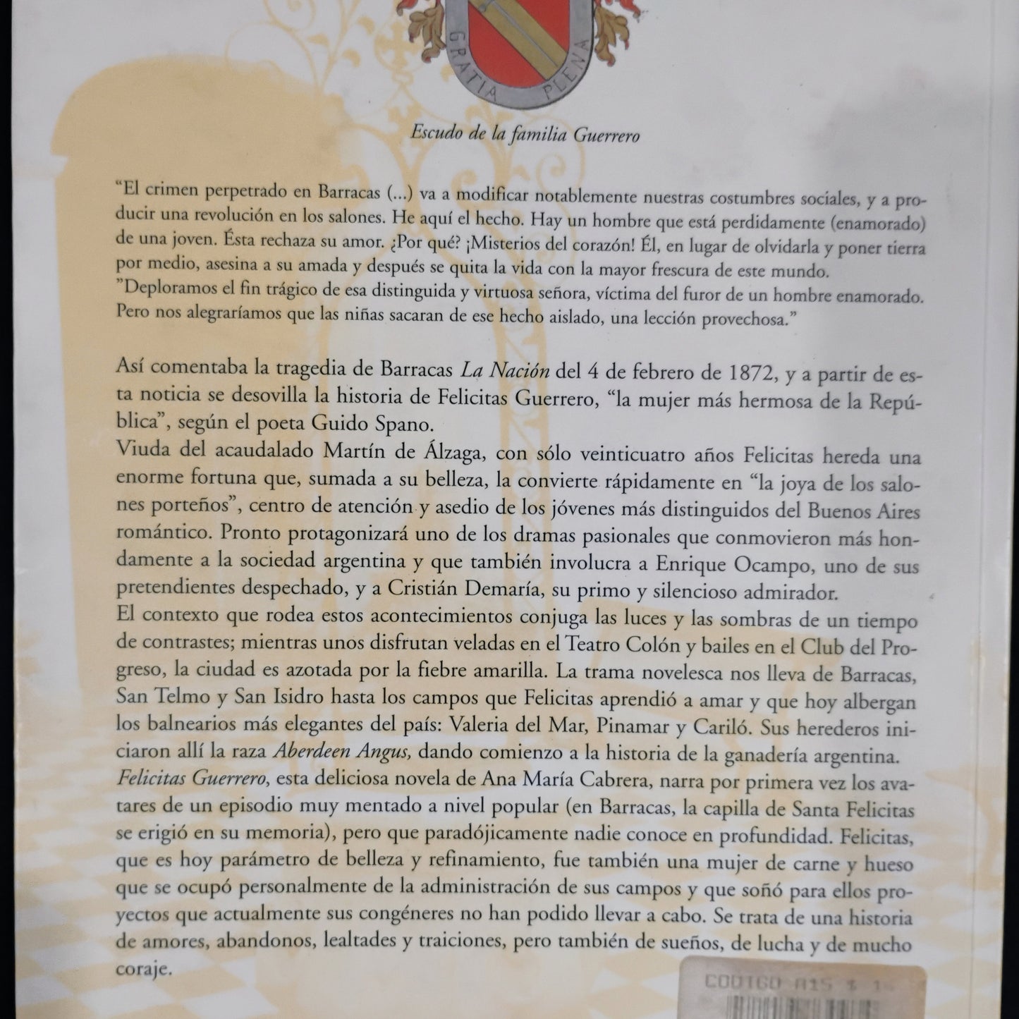 Felicitas Guerrero. "La mujer más hermosa de la República" - Ana María Cabrera
