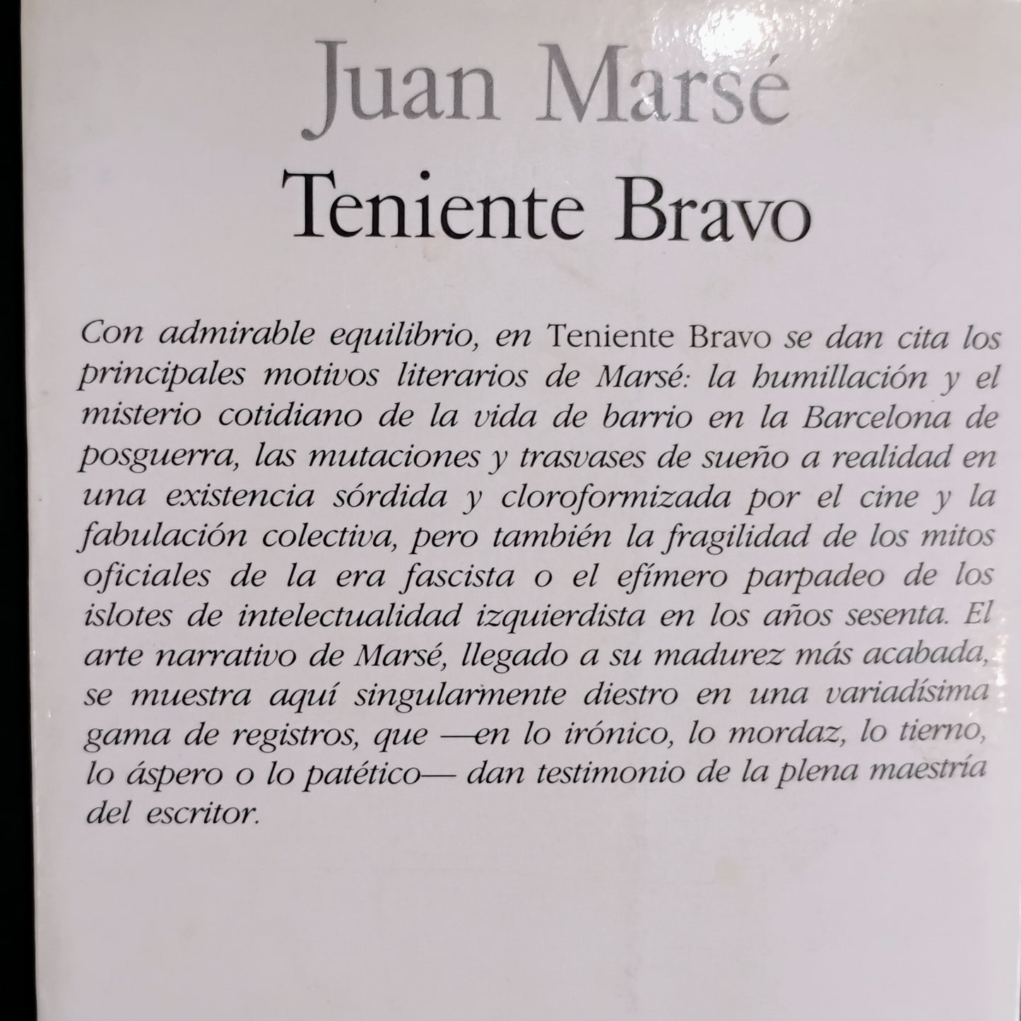 Teniente Bravo - Juan Marsé