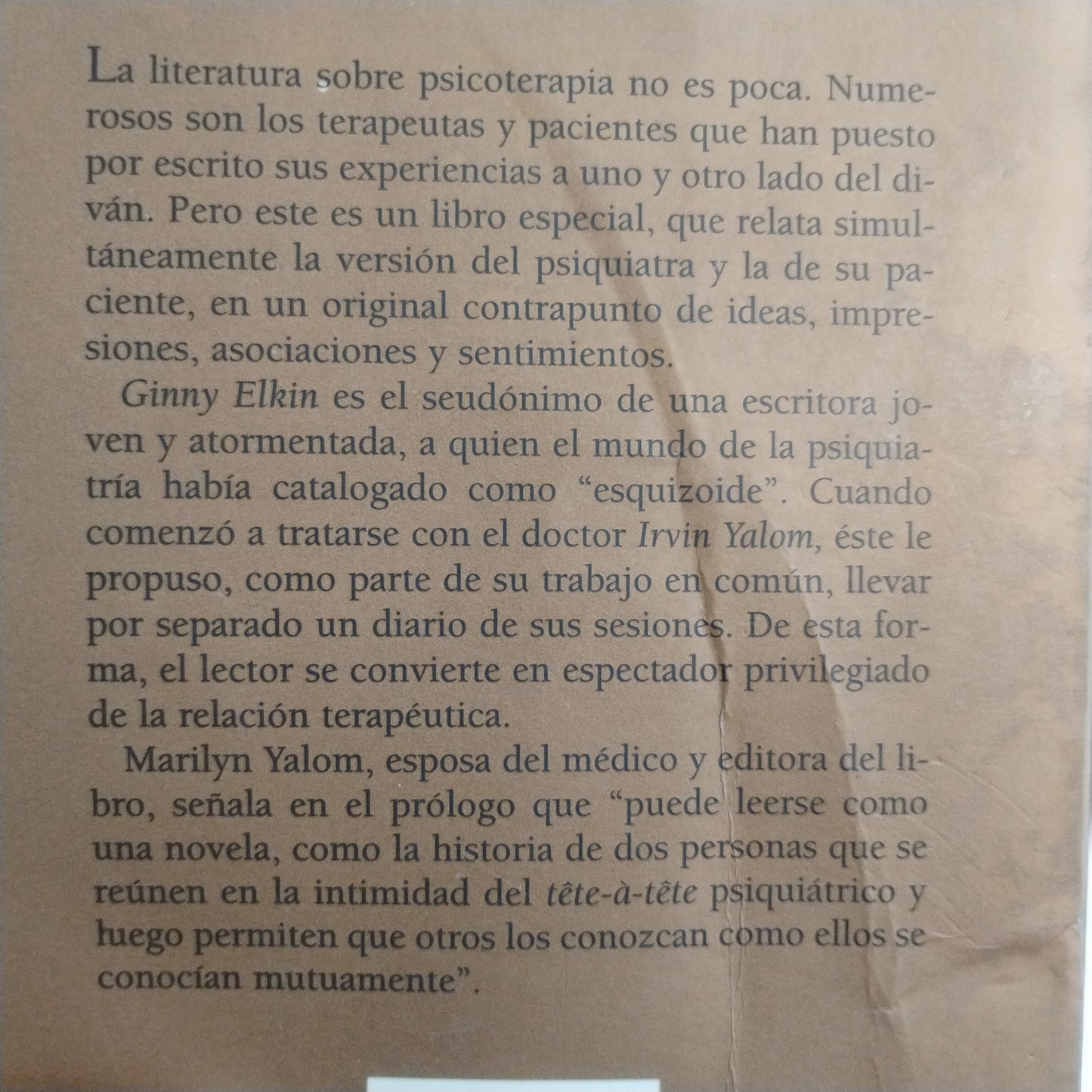 Terapia a dos voces - Irvin D. Yalom y Ginny Elkin