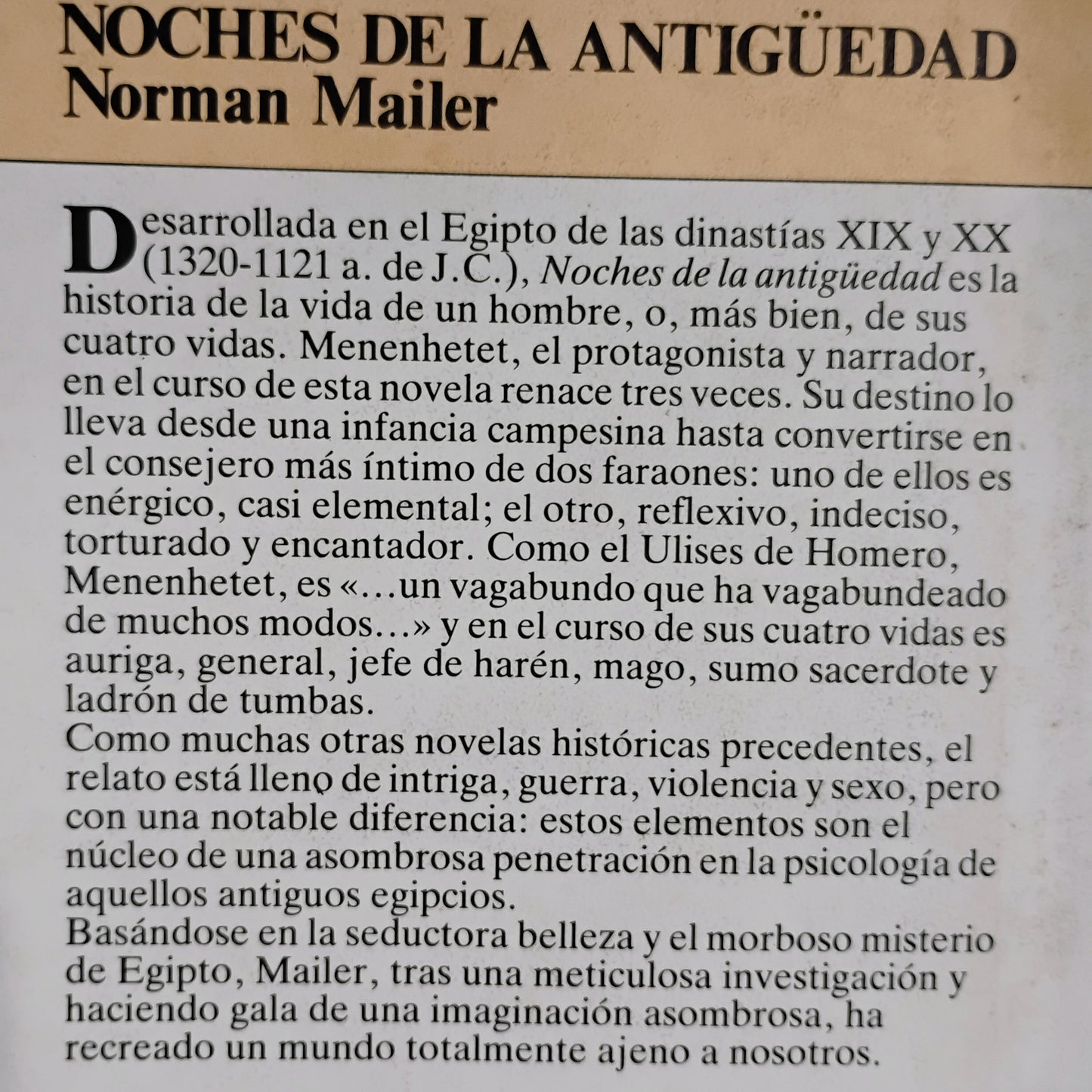 Noches de la antigüedad - Norman Mailer