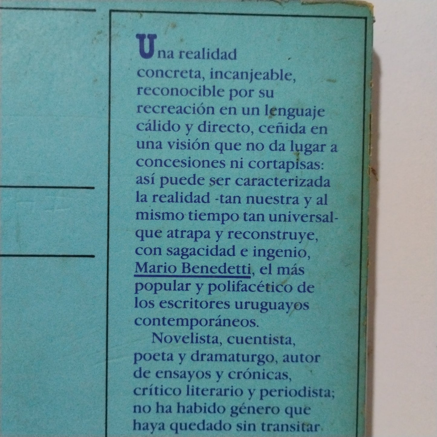 Primavera con una esquina rota - Mario Benedetti