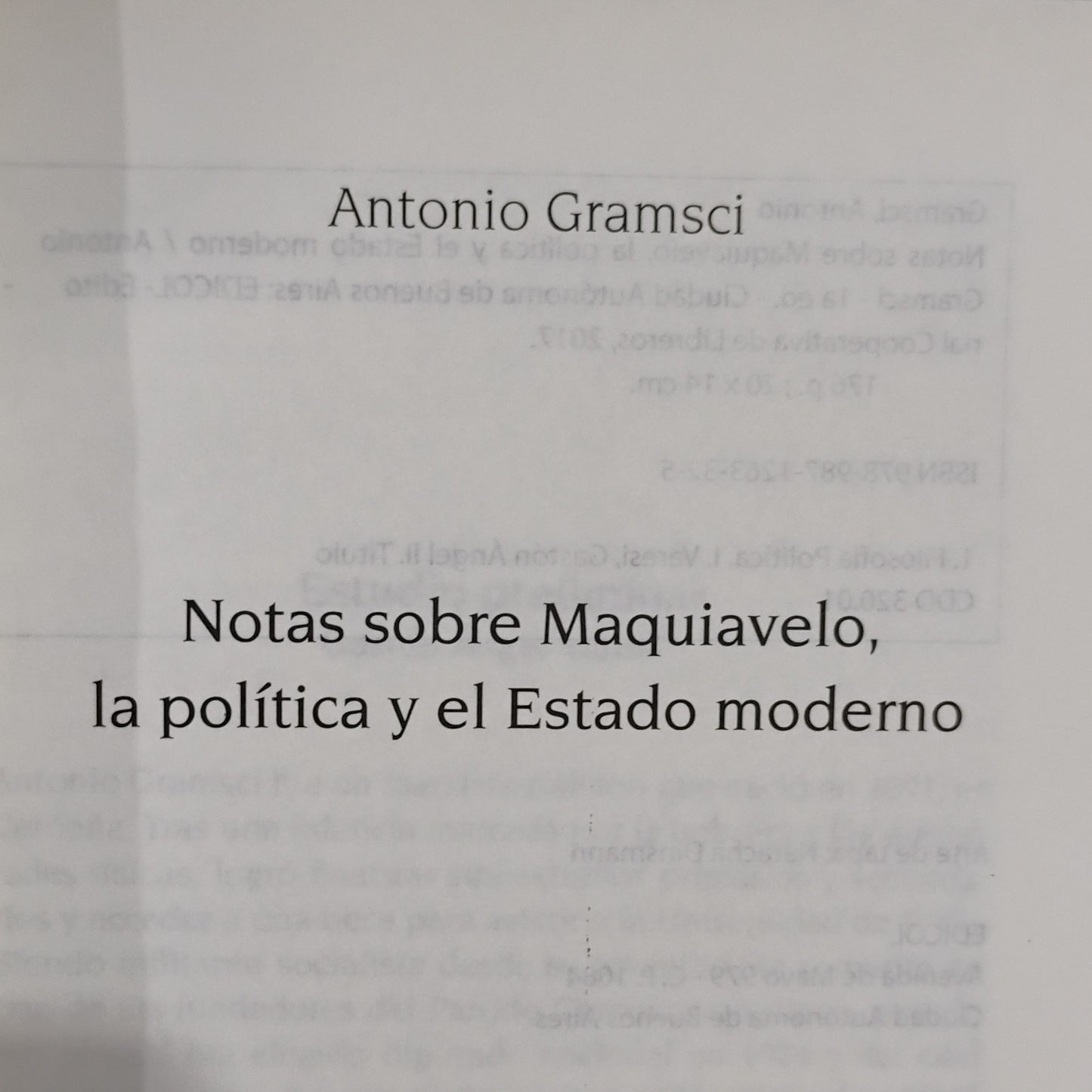 Notas sobre Maquiavelo, la política y el Estado moderno - Antonio Gramsci