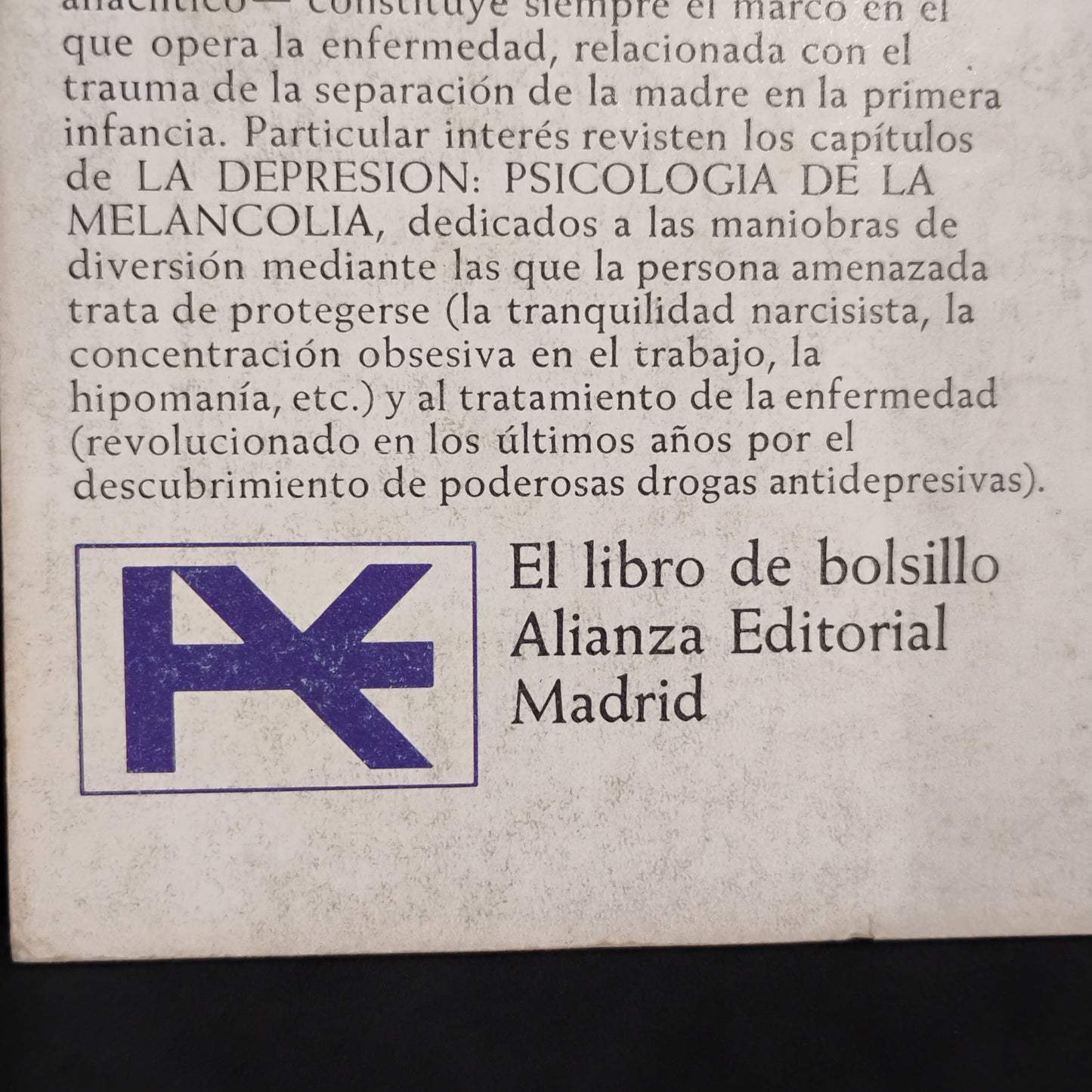Mortimer Ostow: La depresión: la psicología de la melancolía.