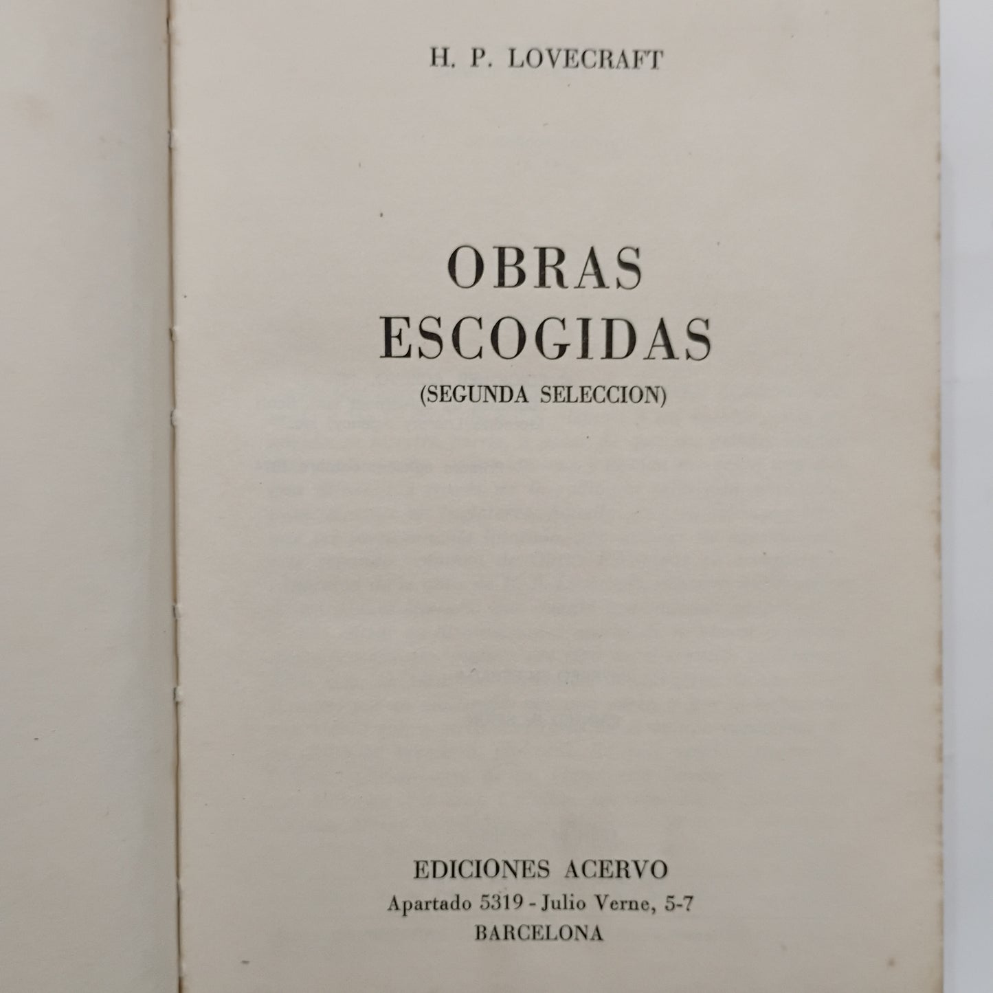 H. P. LOVECRAFT. Obras escogidas II.