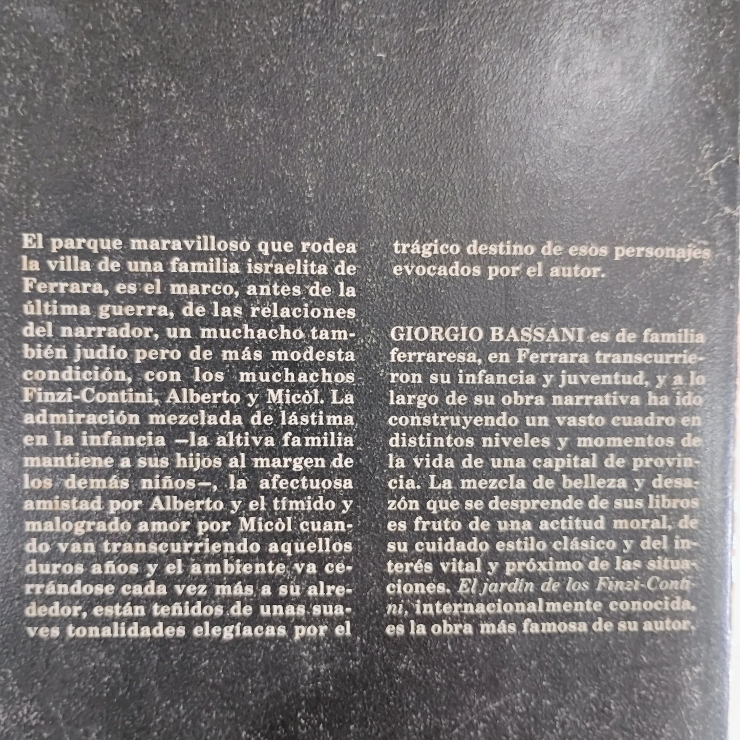 El jardín de los Finzi Contini - Giorgio Bassani
