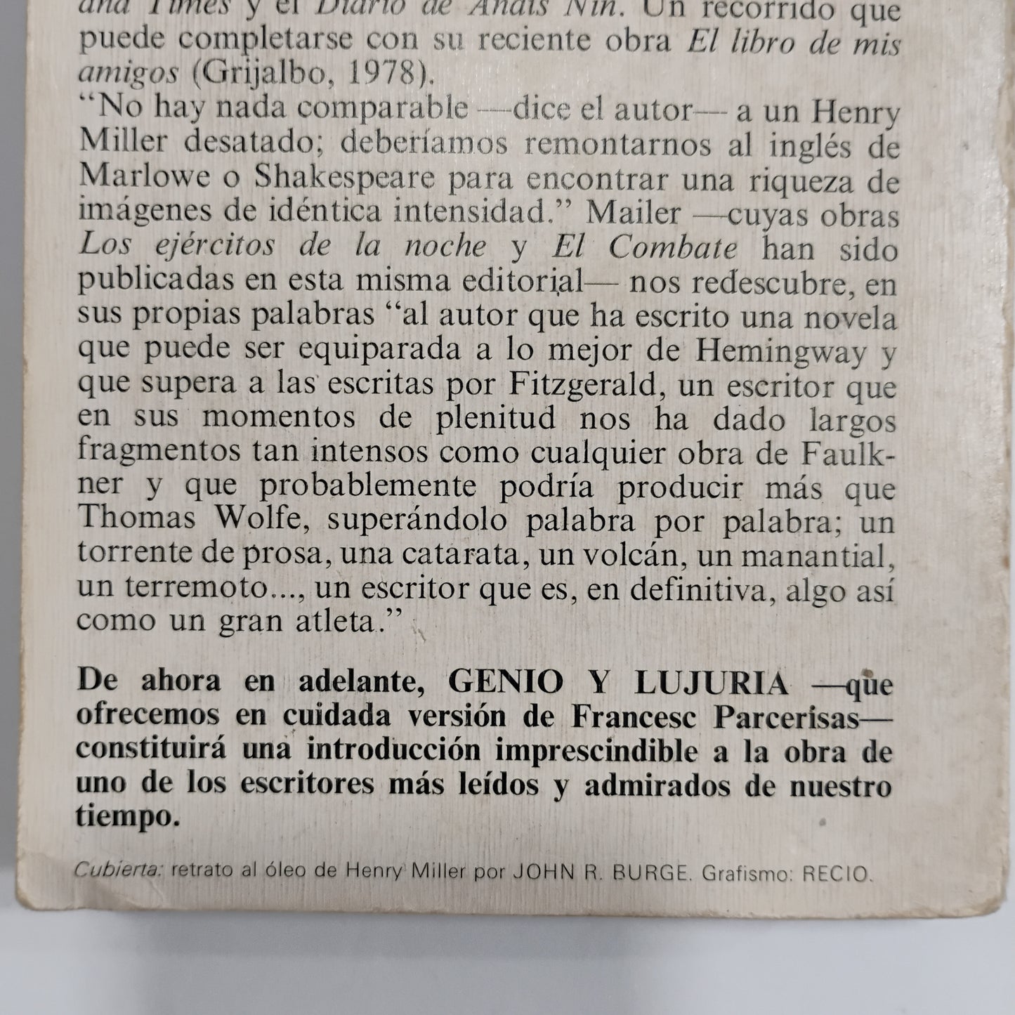 Genio y lujuria. Henry Miller - Norman Mailer