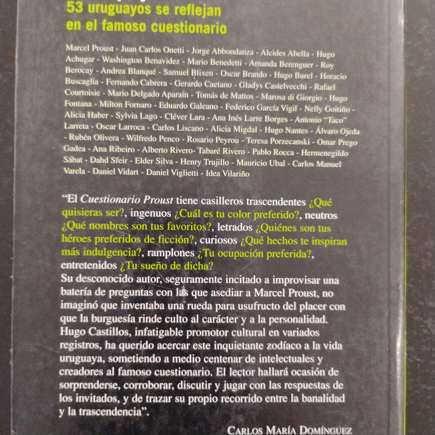 El espejo de Proust. 53 uruguayos se reflejan en el famoso cuestionario - Hugo Castillos