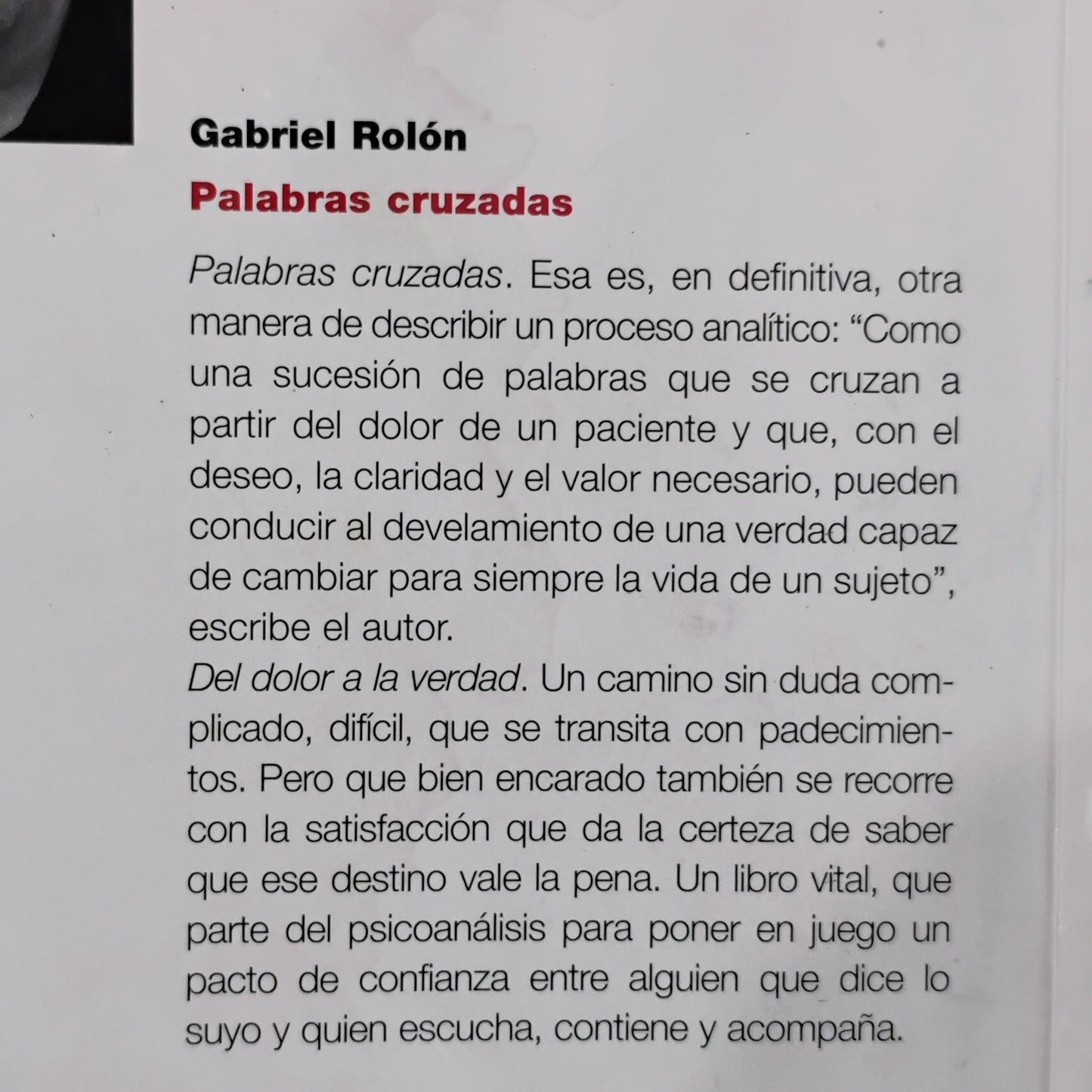 PALABRAS CRUZADAS. Del dolor a la verdad - Gabriel Rolón