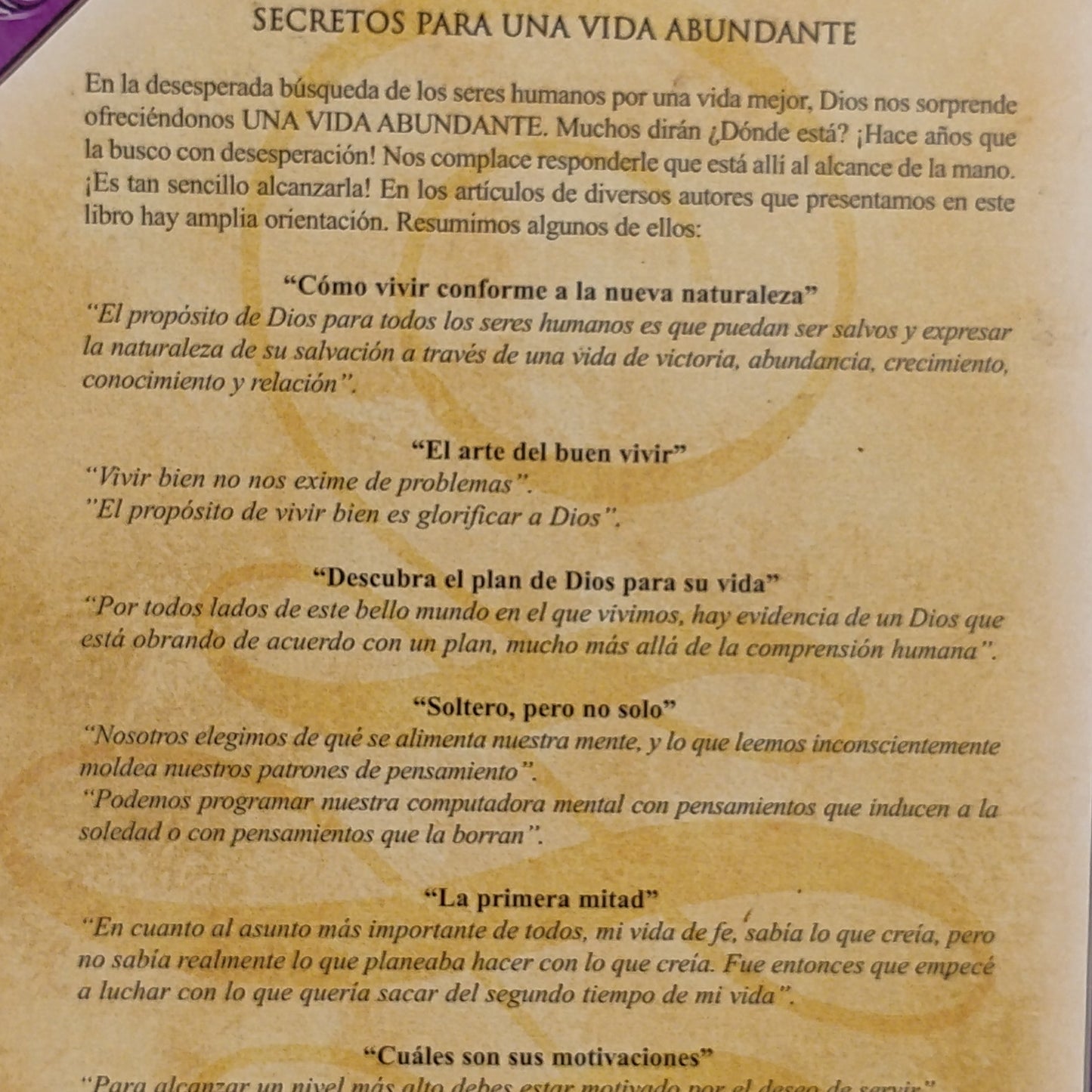 Secretos para una vida abundante