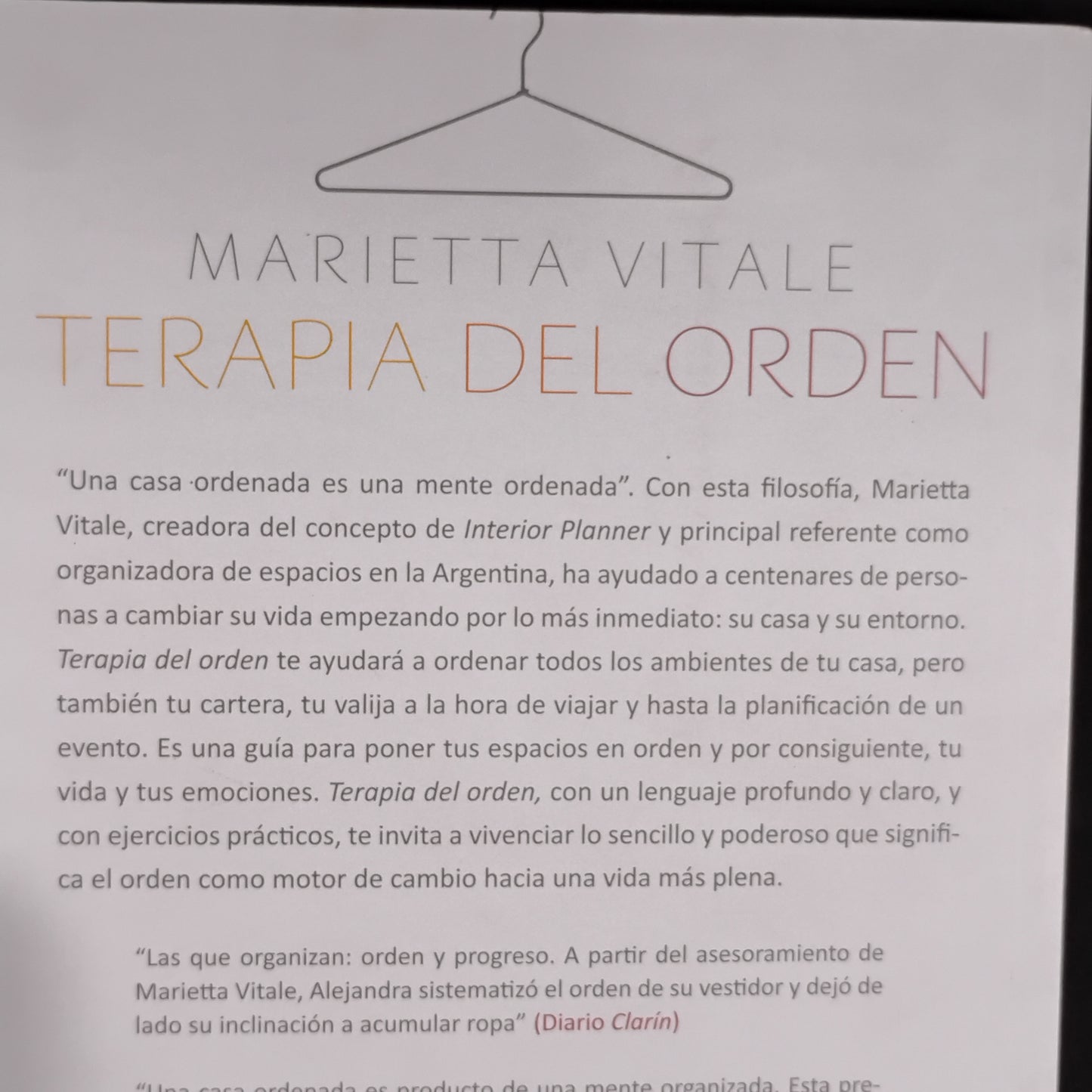 TERAPIA DEL ORDEN. Guía práctica para mejorar tu vida - Marietta Vitale