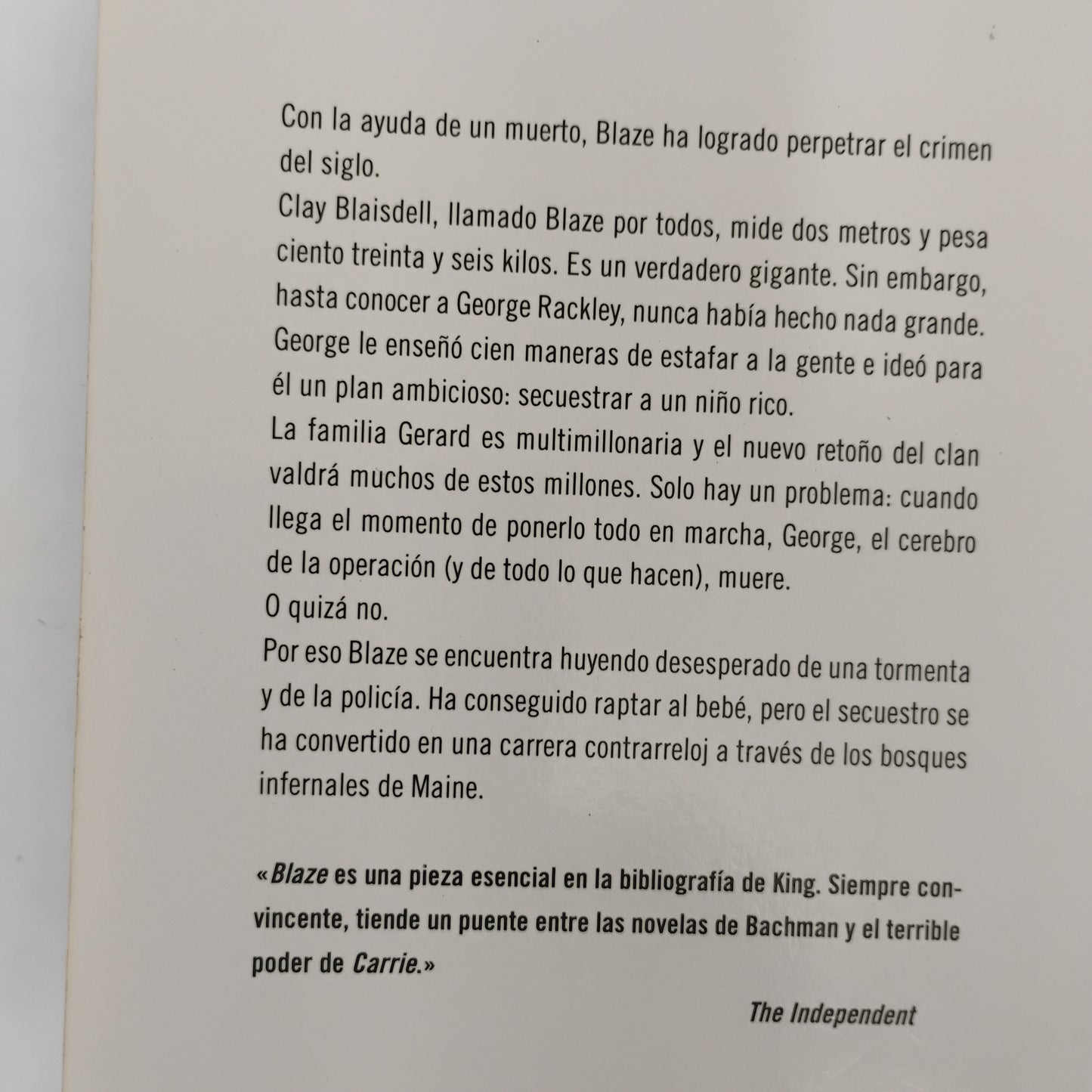 Blaze - Stephen King bajo el seudónimo de Richard Bachman