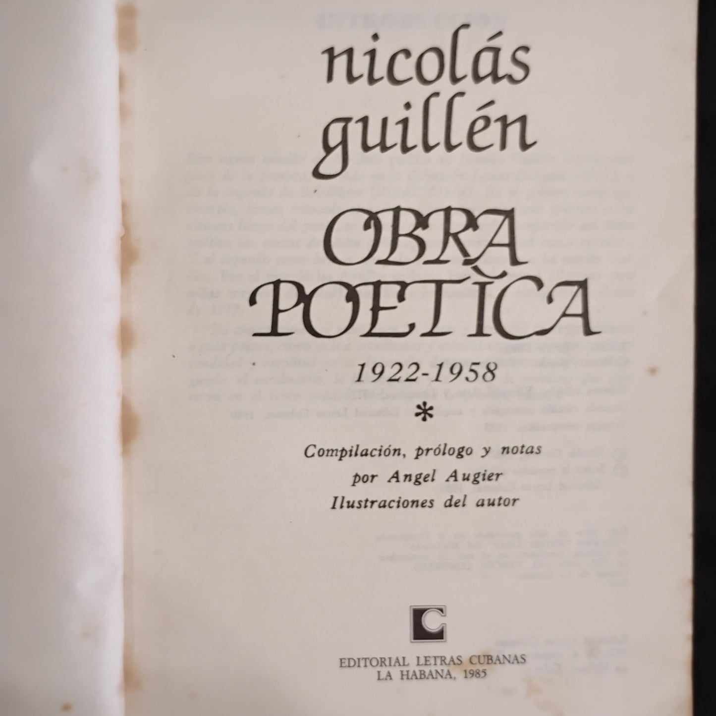 Nicolás Guillén - Obra poética 1922-1958