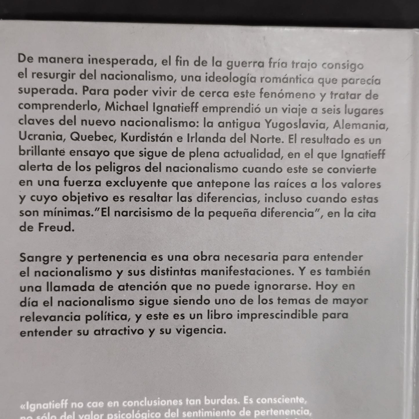 Sangre y pertenencia. Viajes al nuevo nacionalismo - Michael Ignatieff