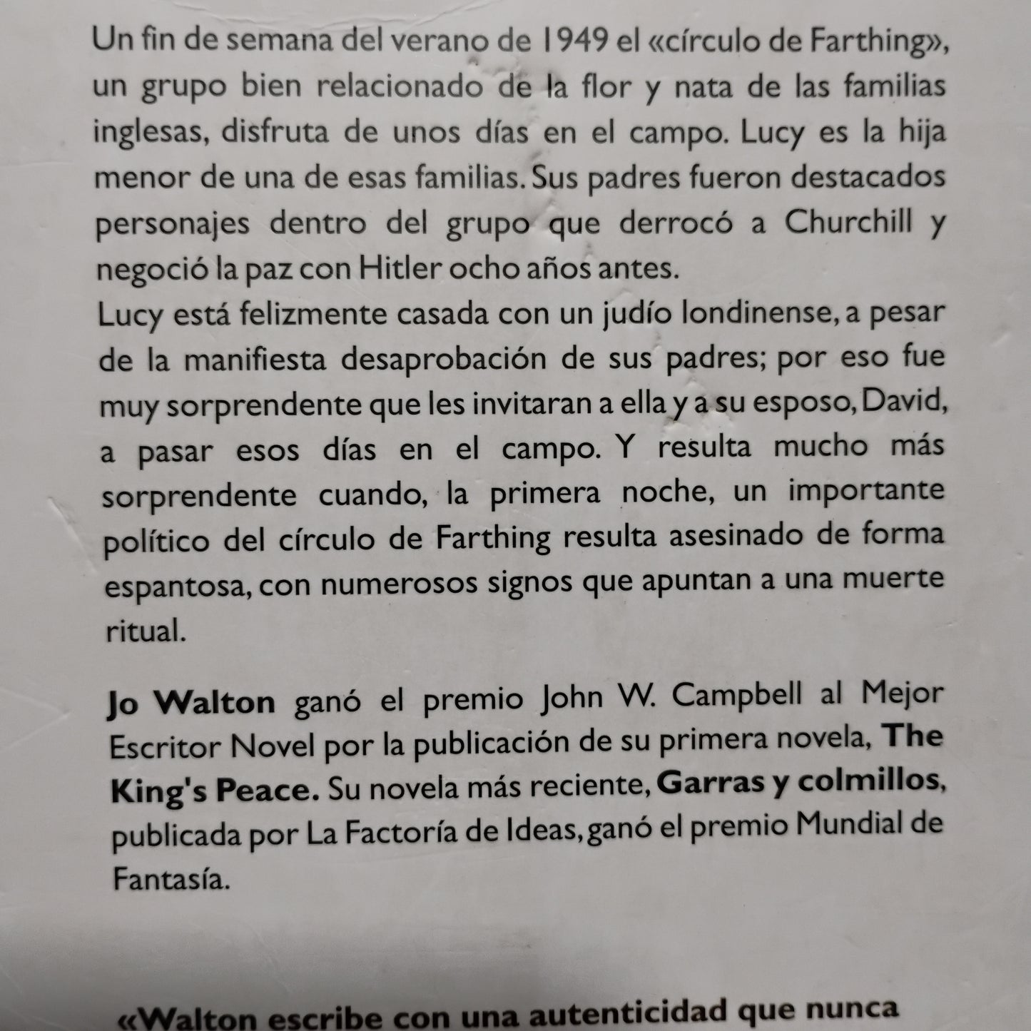 El círculo de Farthing - Jo Walton