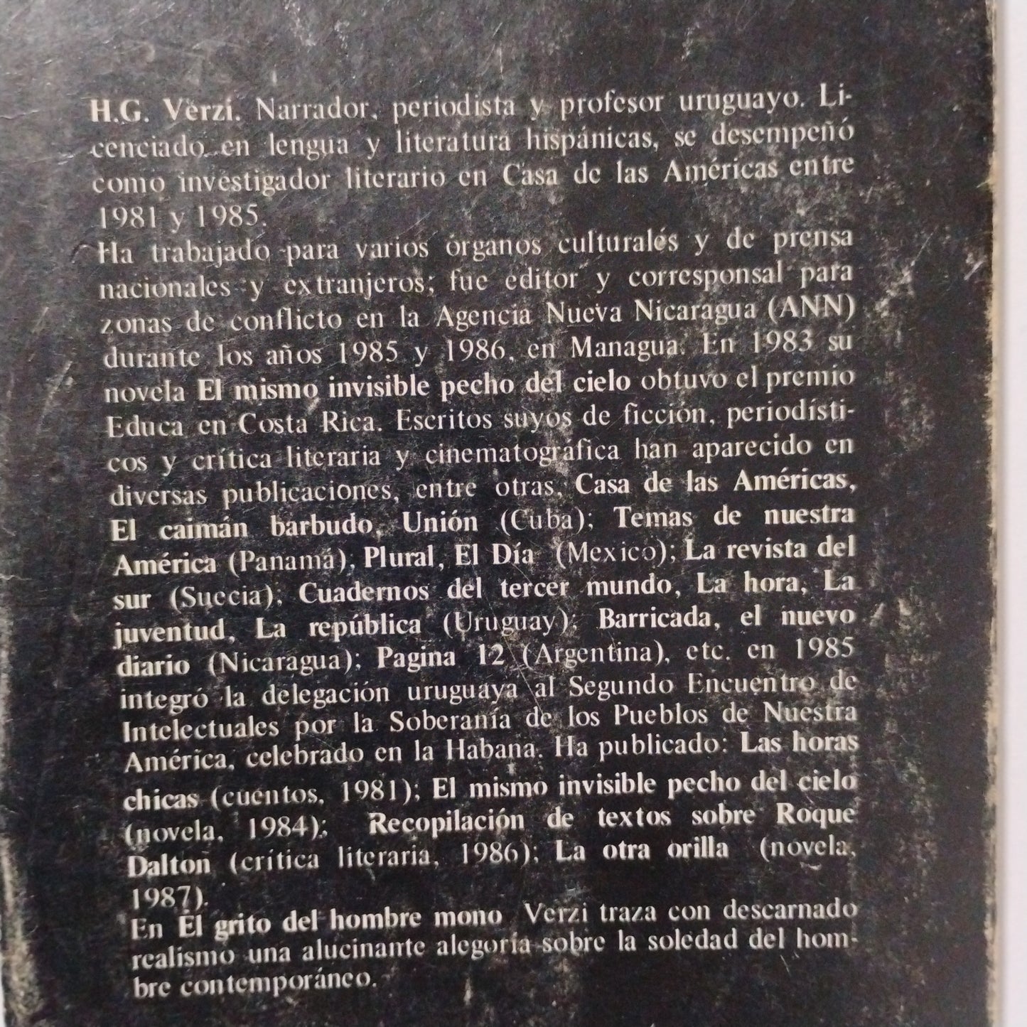 El grito del hombre mono - H. G. Verzi