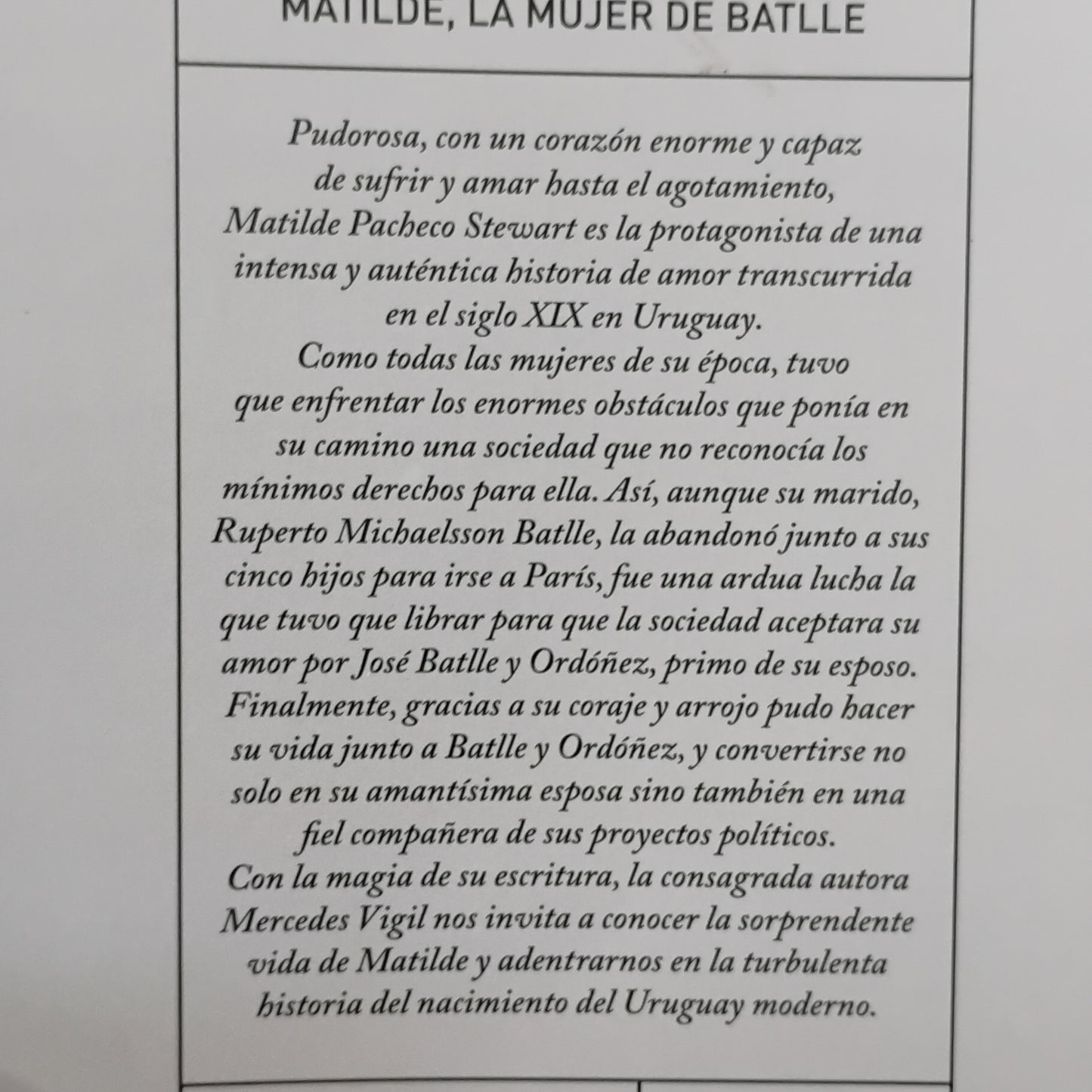 Matilde, la mujer de Batlle - Mercedes Vigil