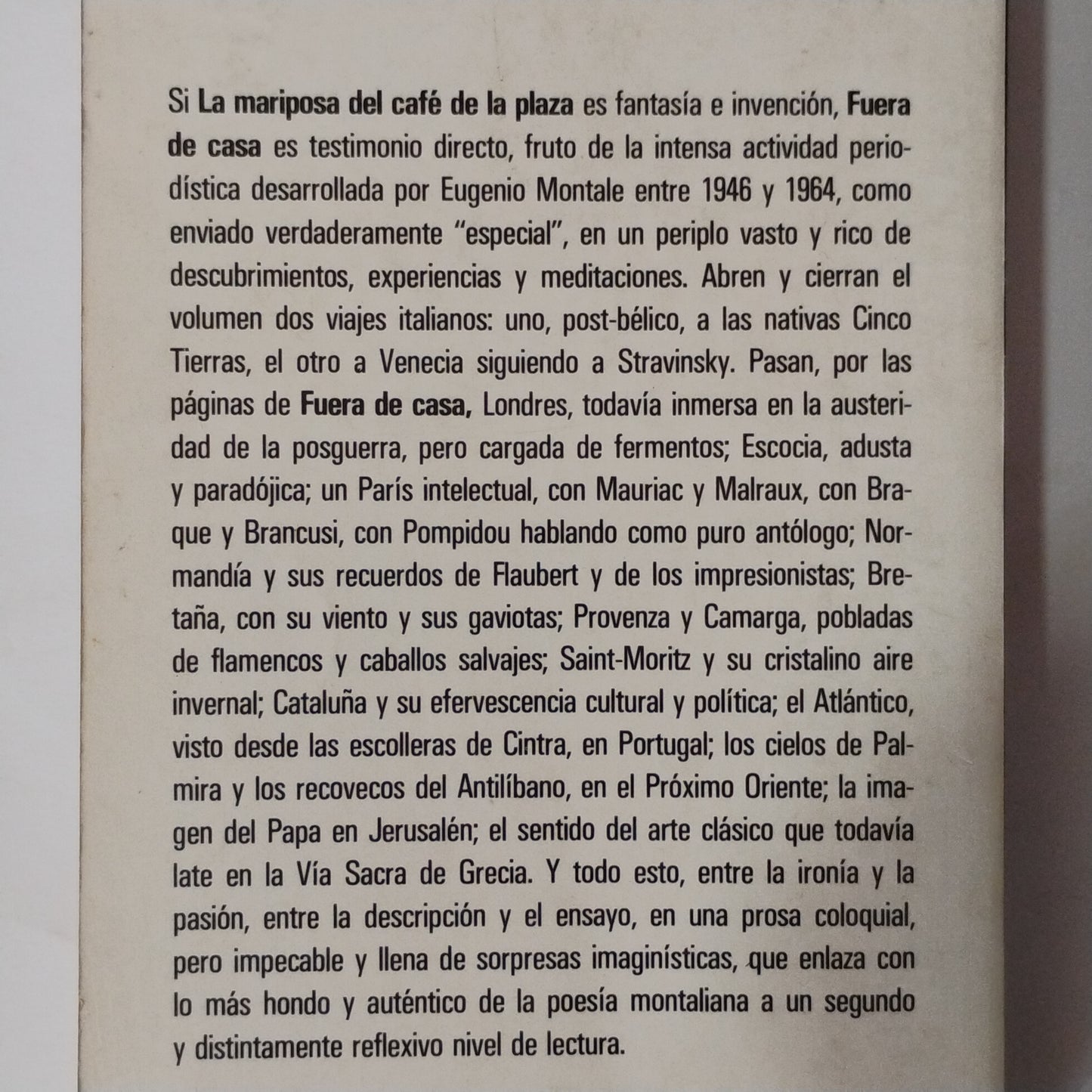 Fuera de casa - Eugenio Montale