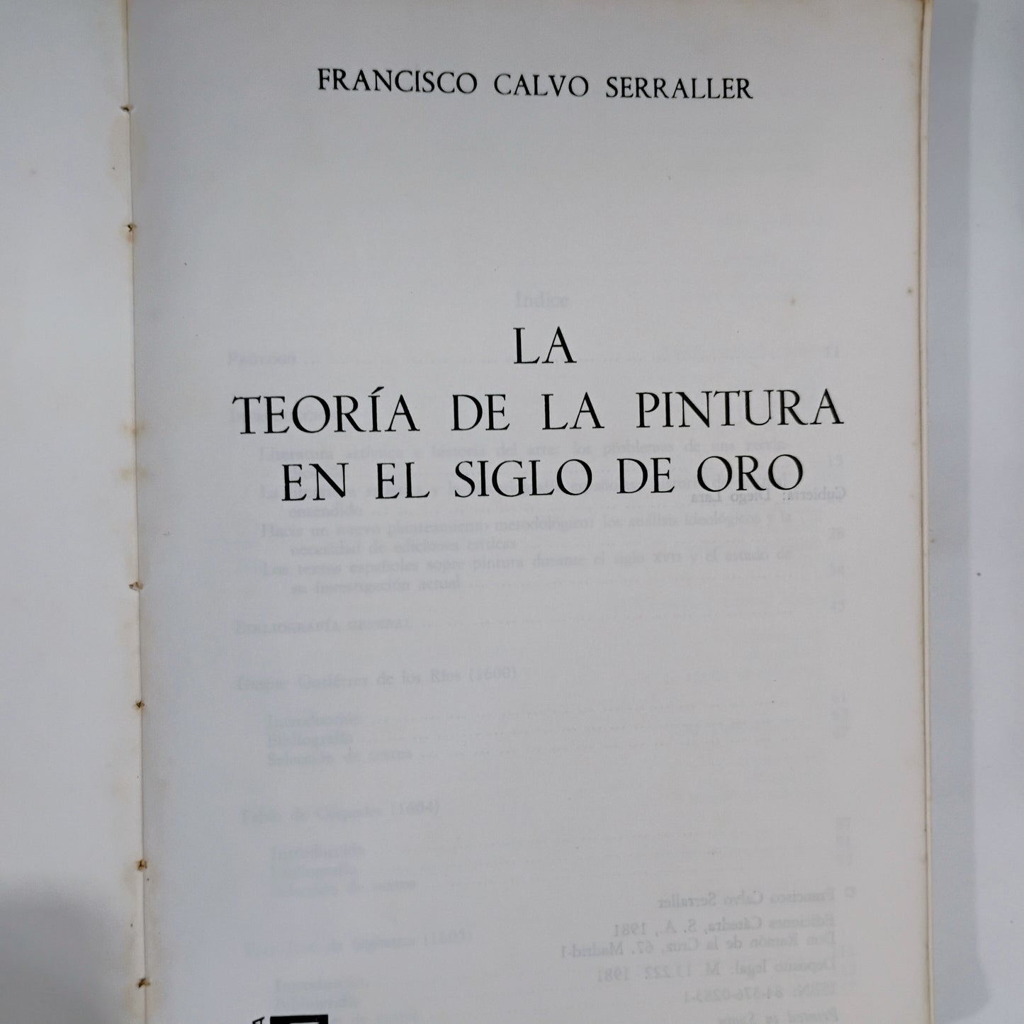 Teoría de la Pintura del Siglo de Oro - Francisco Calvo Serraller