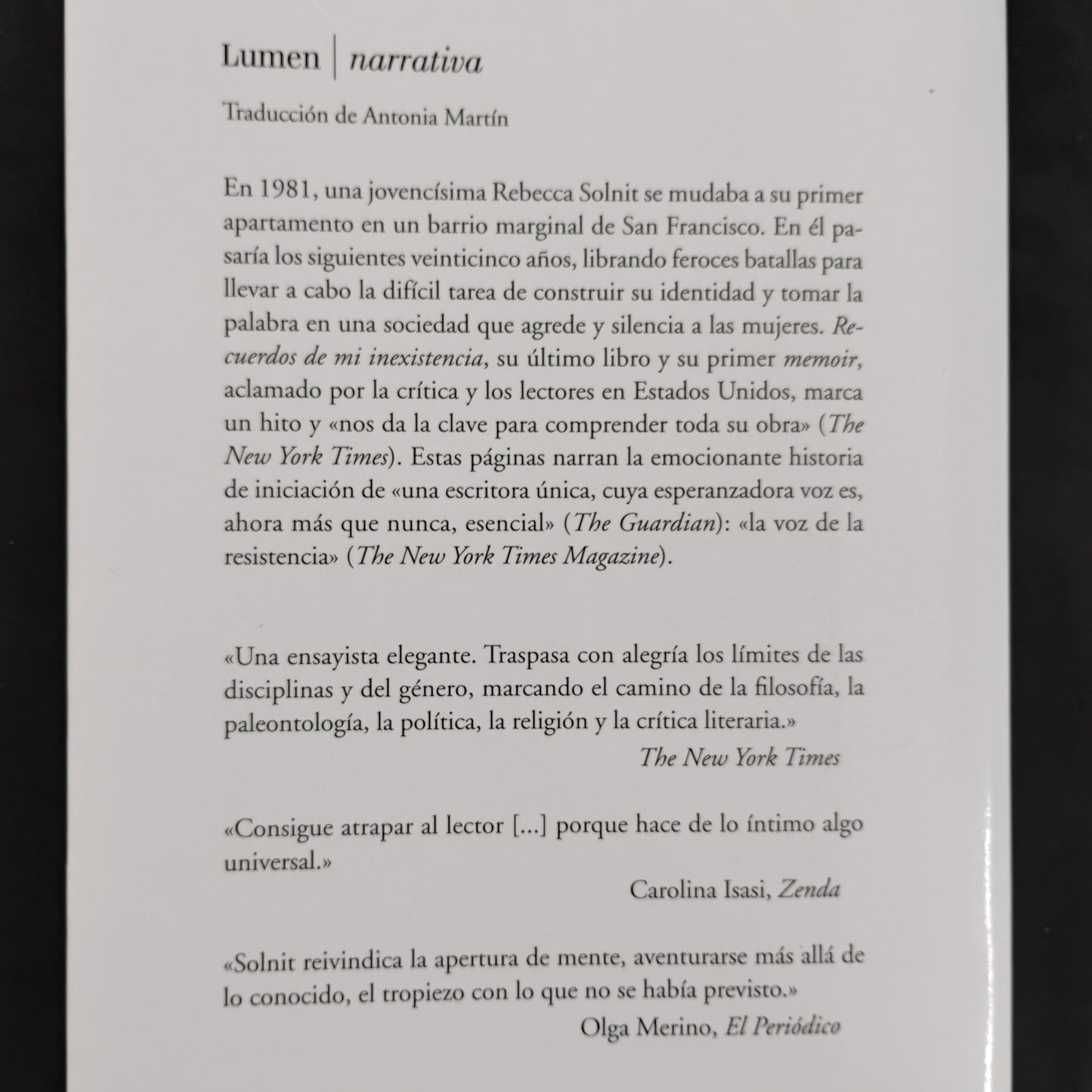 Recuerdos de mi inexistencia - Rebecca Solnit