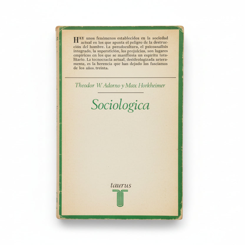 Sociologica - Theodore Adorno, Max Horkheimer