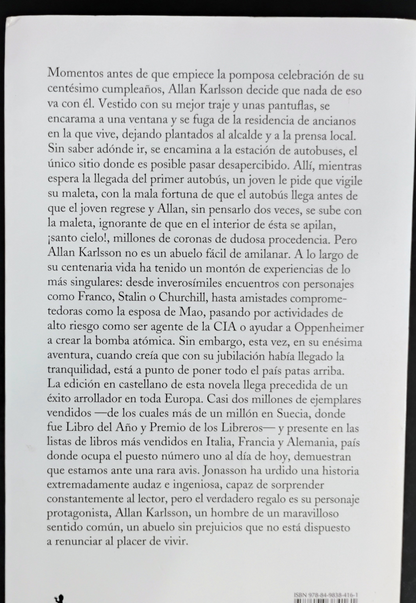 El abuelo que saltó por la ventana y se largó - Jonas Jonasson
