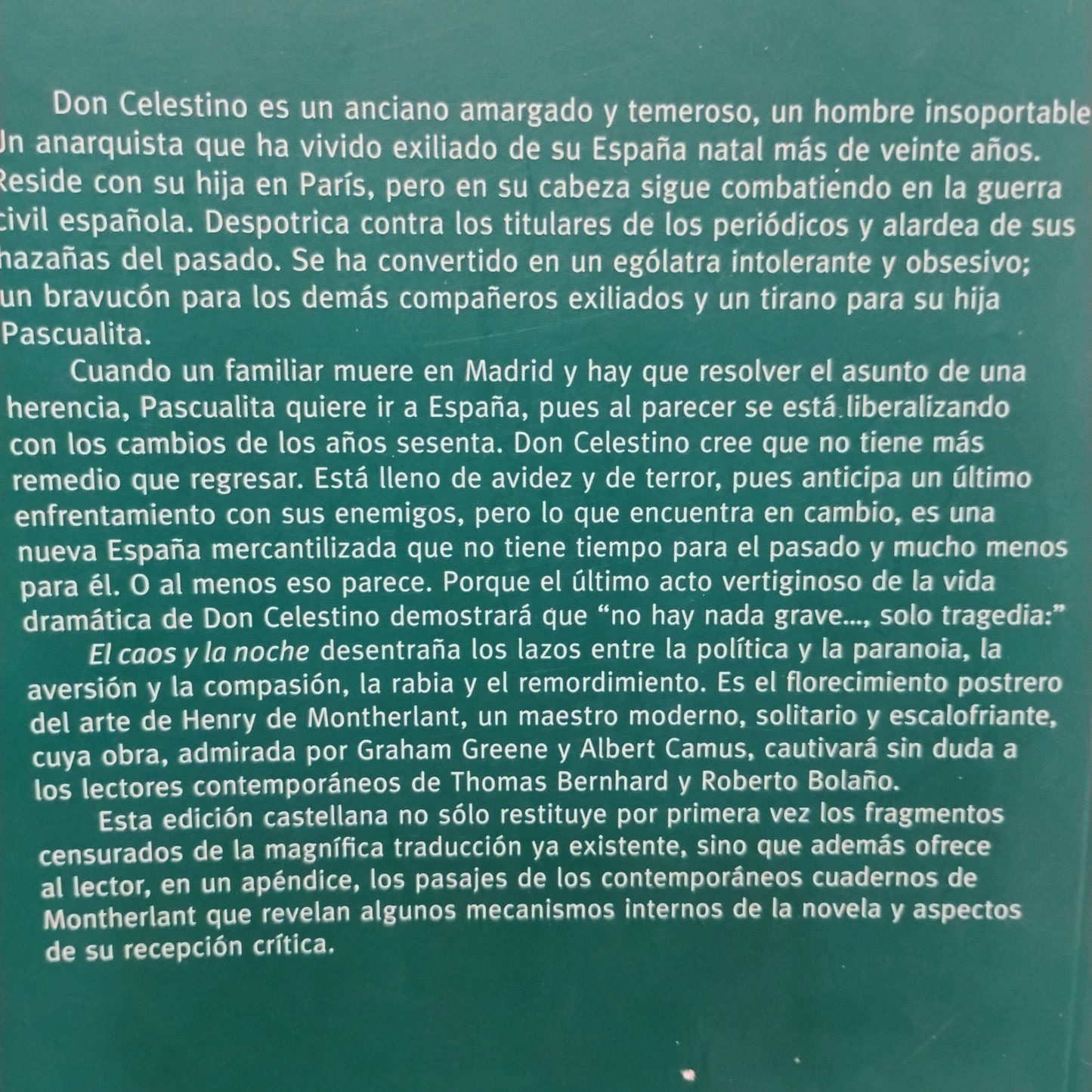 El caos y la noche - Henry de Montherlant