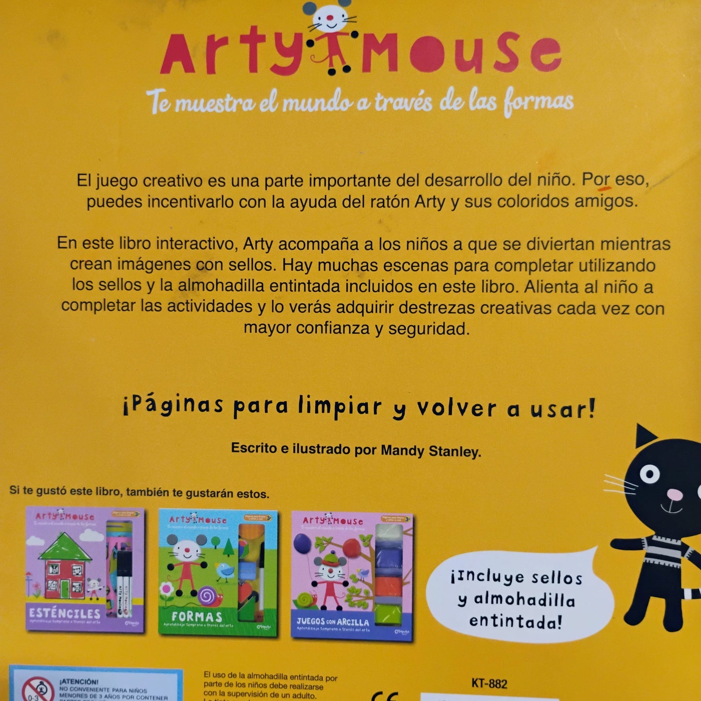 Arty mouse. Te muestra el mundo a través de las formas. Sellos. Aprendizaje temprano a través de l arte.