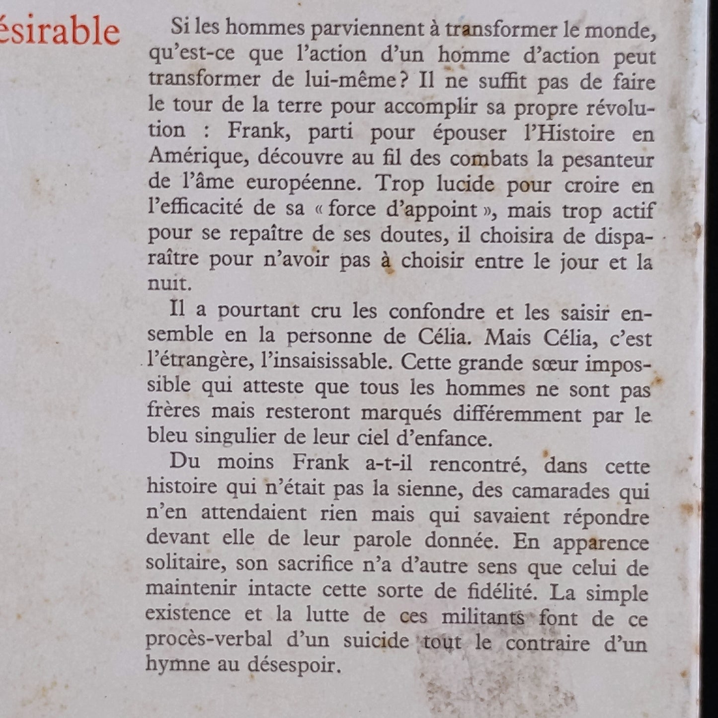 L'indésirable (el indeseable) - Régis Debray