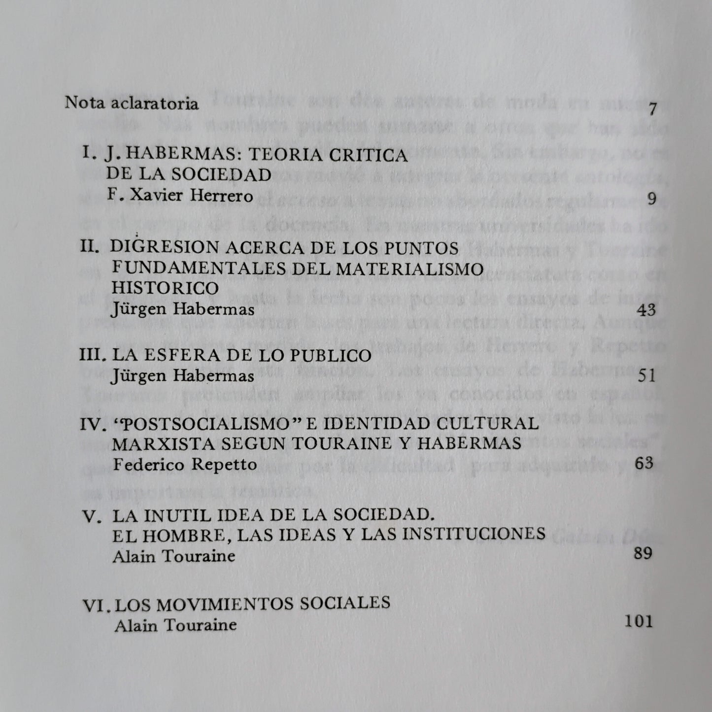 Touraine y Habermas: ensayos de Teoría Social - Francisco Galvàn Díaz (compilador)