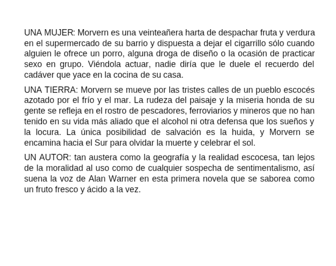 Cara quemada - Alan Warner