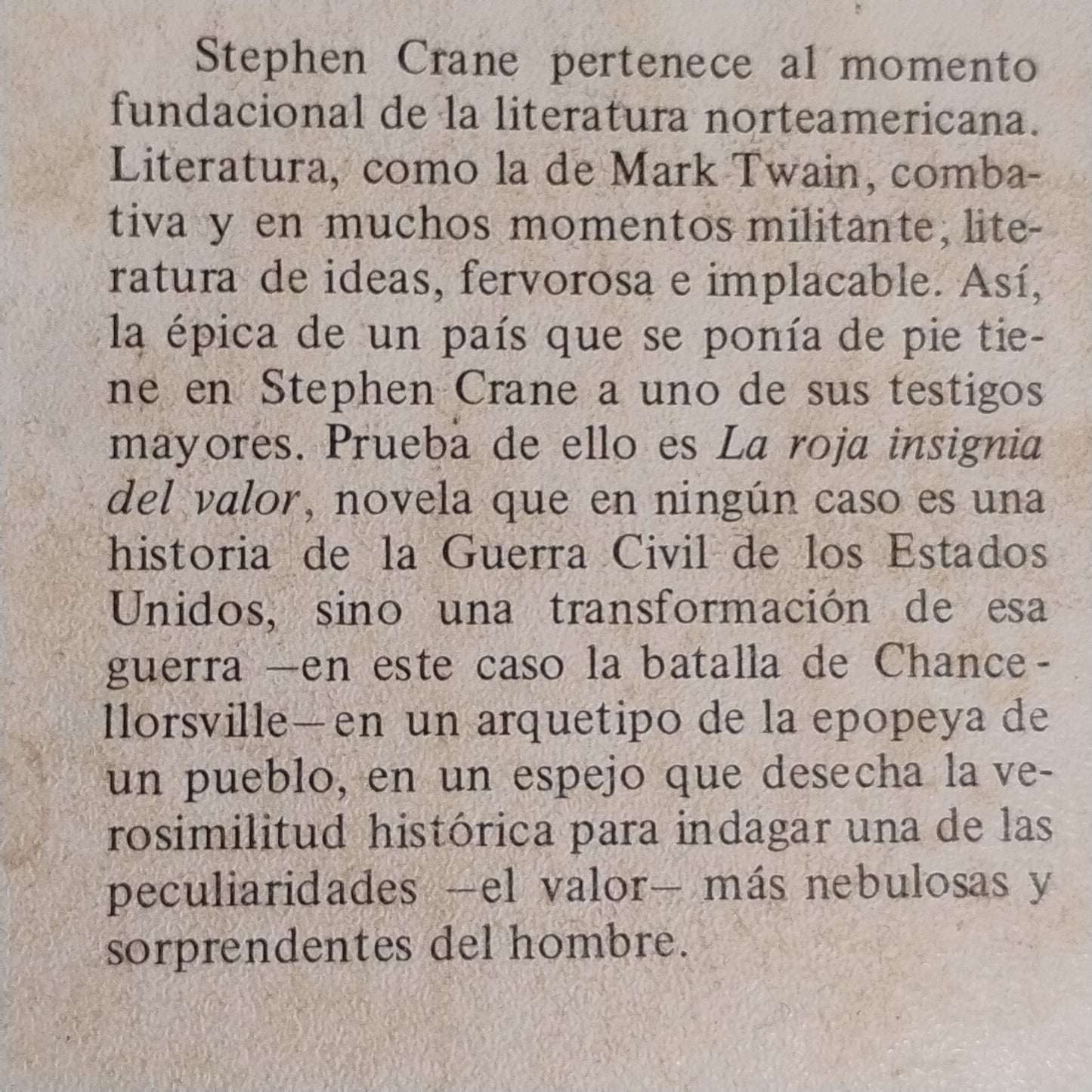 La roja insignia del valor - Stephen Crane