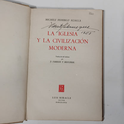 La iglesia y la civilización moderna - Michele Federico Sciacca