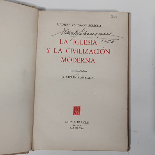 La iglesia y la civilización moderna - Michele Federico Sciacca