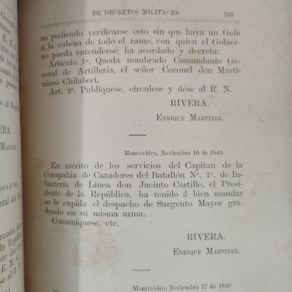 RECOPILACIÓN DE DECRETOS MILITARES (1828–1889) Tomo I - Coronel de Artillería Pedro de León (Compilador)