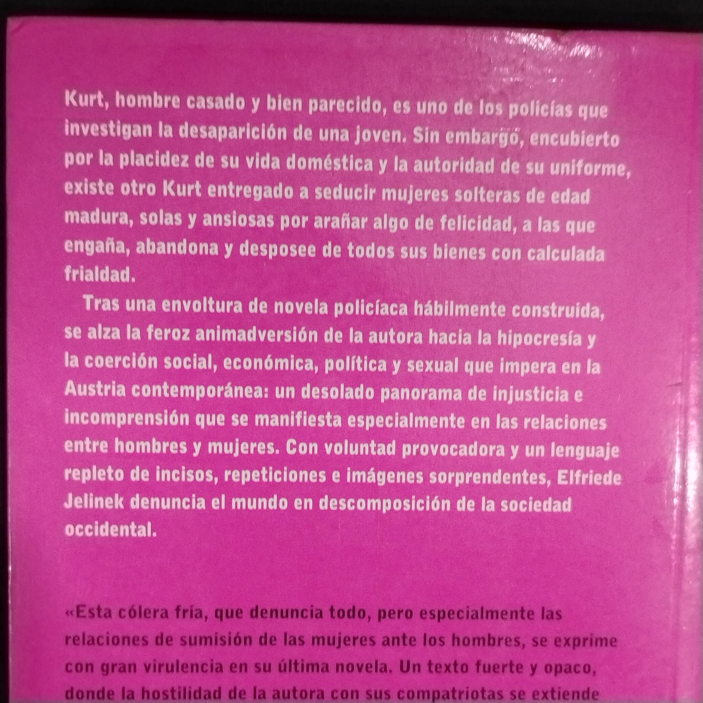 Obsesión - Elfriede Jelinek