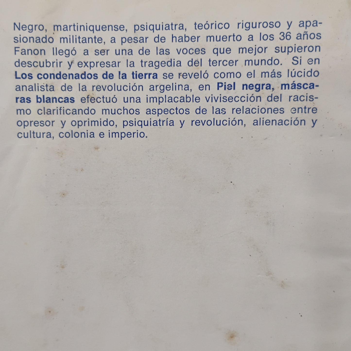 PIEL NEGRA, MÁSCARAS BLANCAS - Frantz Fanon