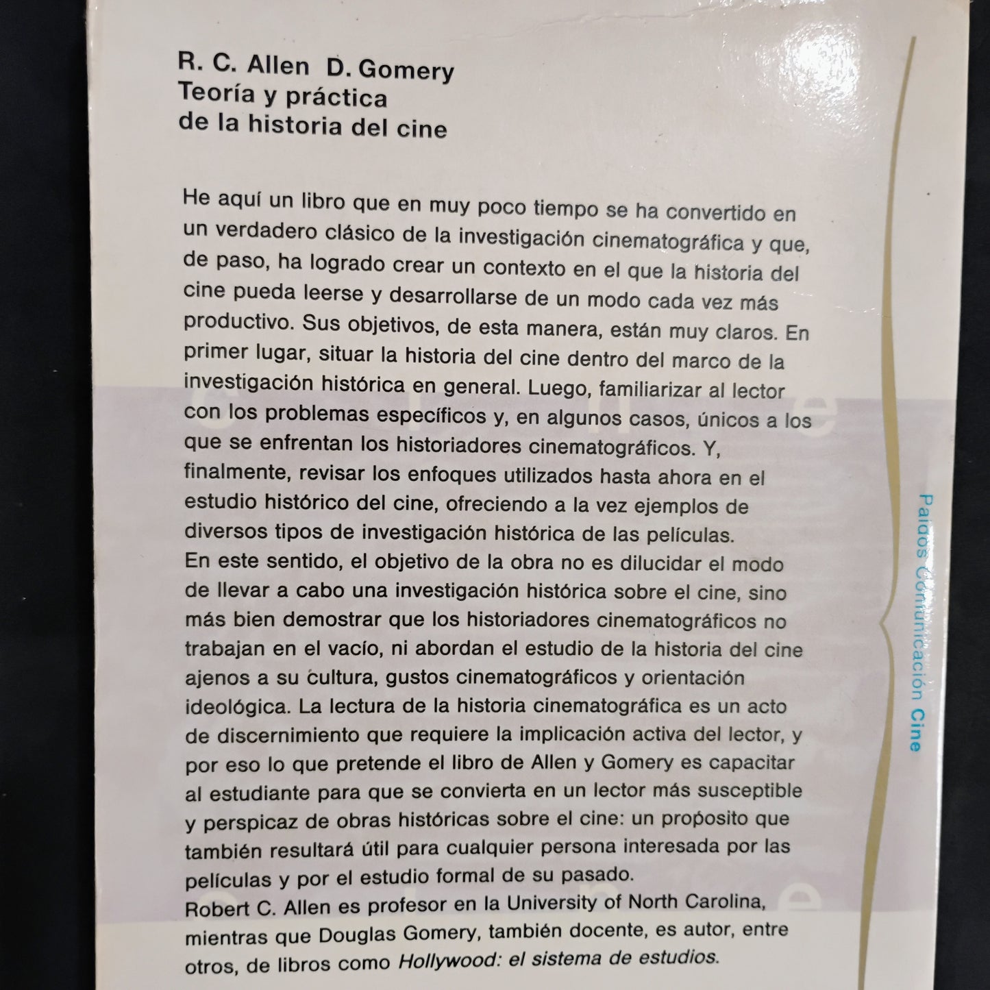 Teoría y práctica de la historia del cine - Robert C. Allen, Douglas Gomery