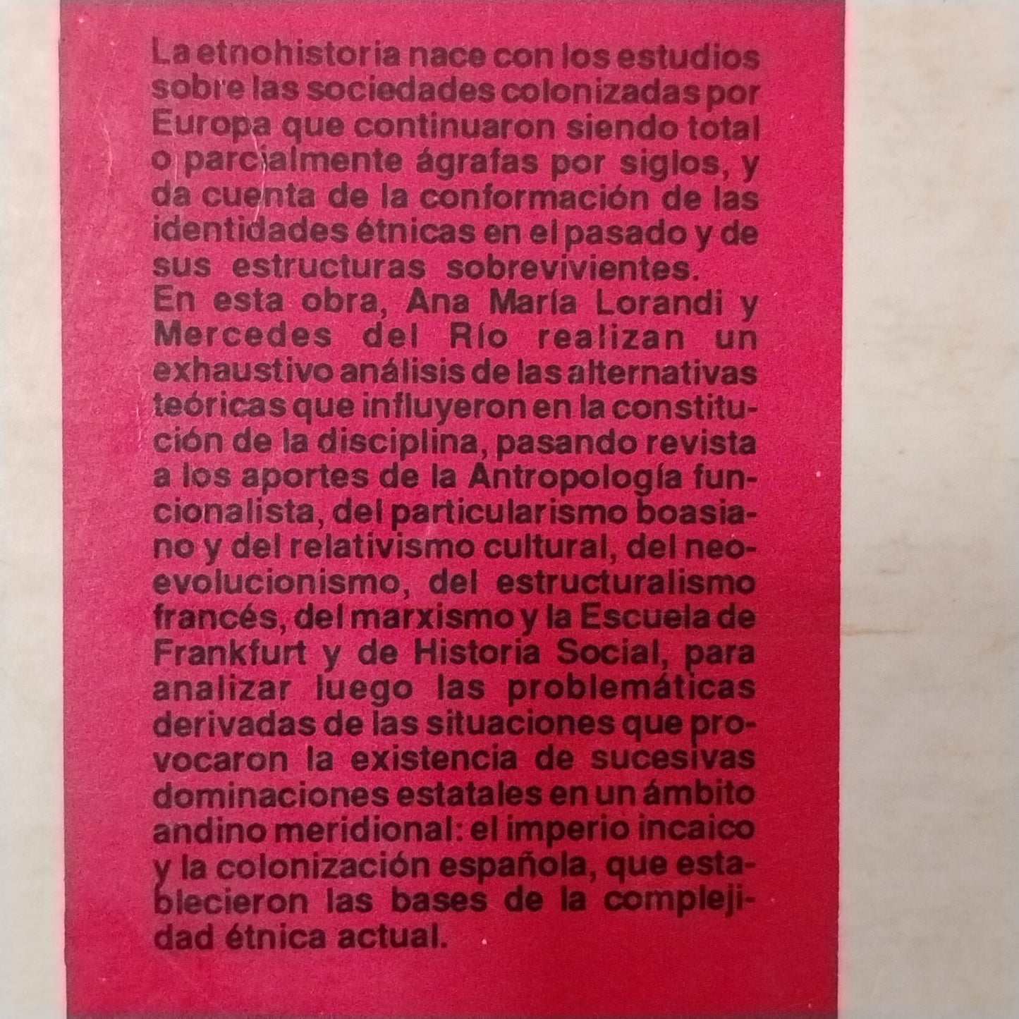 La etnohistoria. Etnogénesis y transformaciones sociales andinas - Ana María Leonardi, Mercedes del Río