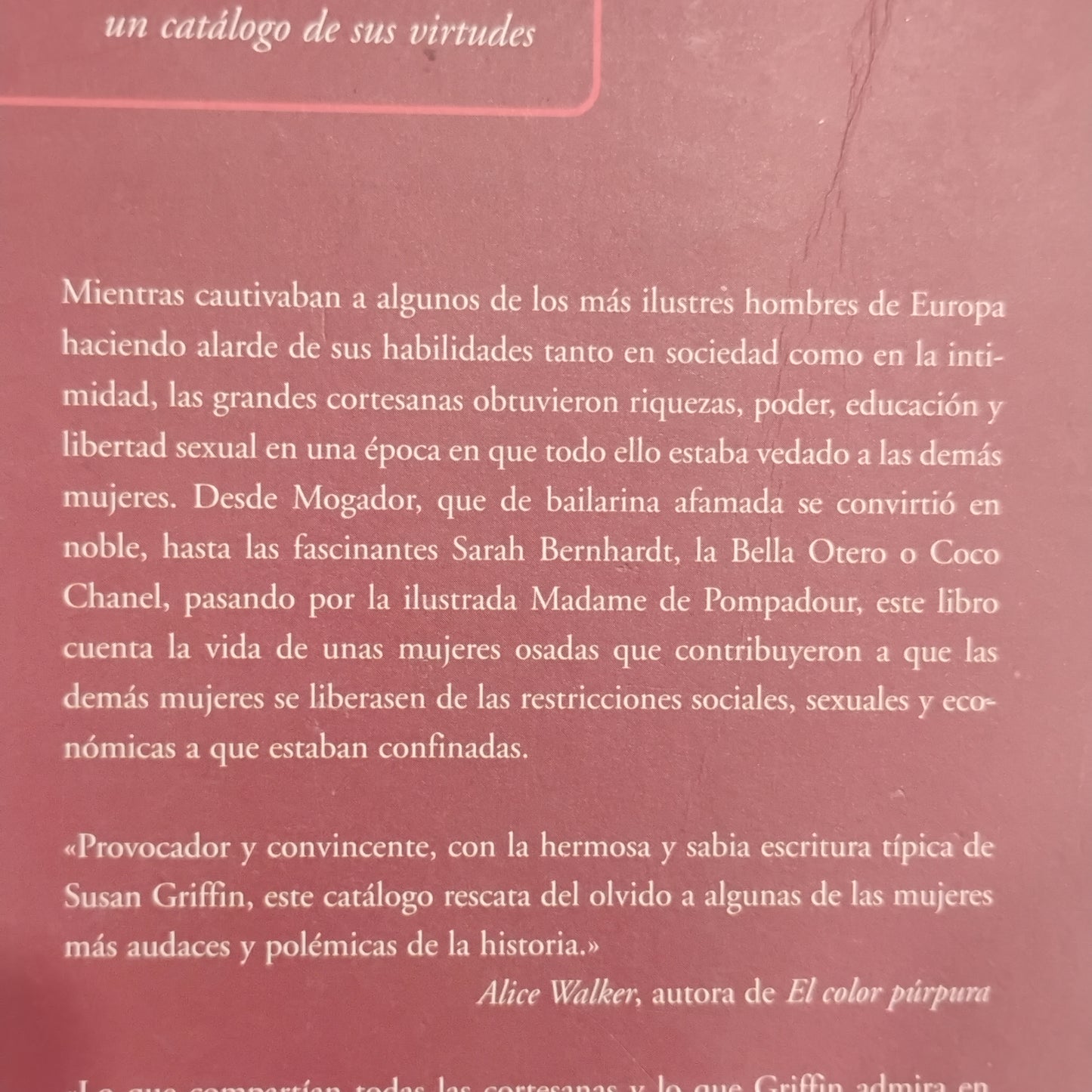 Las Cortesanas. Un catálogo de sus virtudes - Susan Griffin