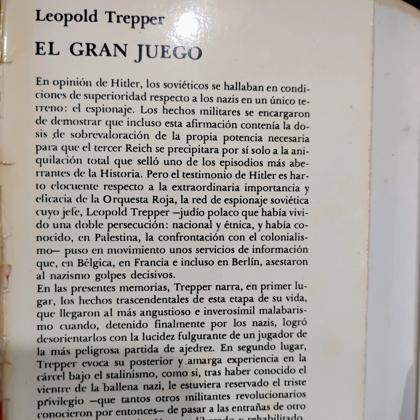 El gran juego. Memorias del jefe de espionaje soviético en la Alemania Nazi - Leopold Trepper