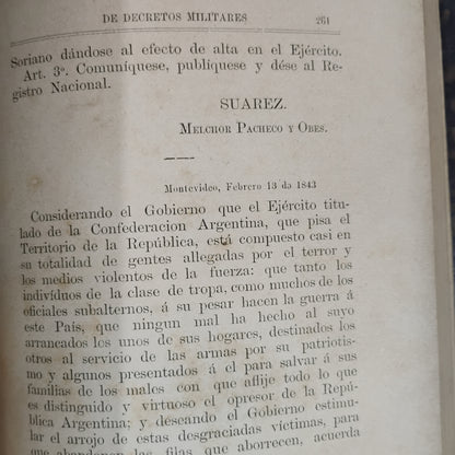 RECOPILACIÓN DE DECRETOS MILITARES (1828–1889) Tomo I - Coronel de Artillería Pedro de León (Compilador)